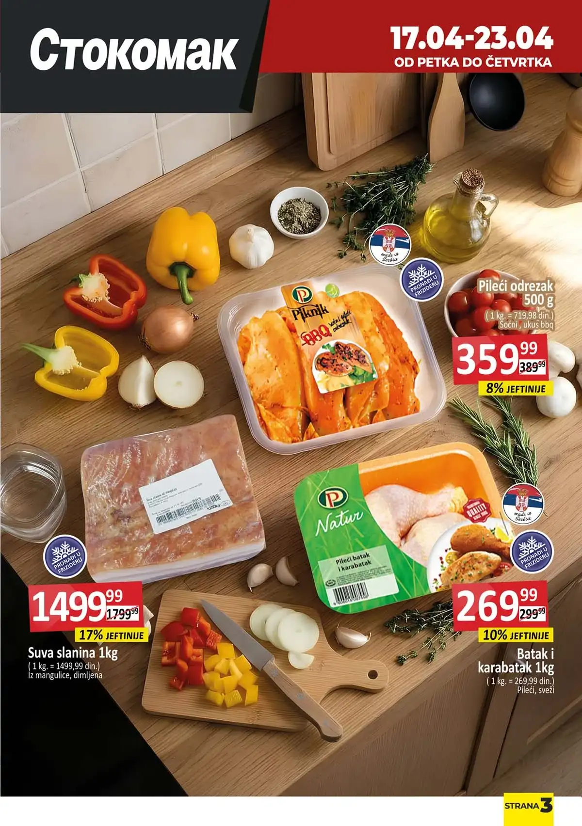 Stokomak akcija meso i sveži proizvodi – sniženja prehrane do 23. aprila 2026