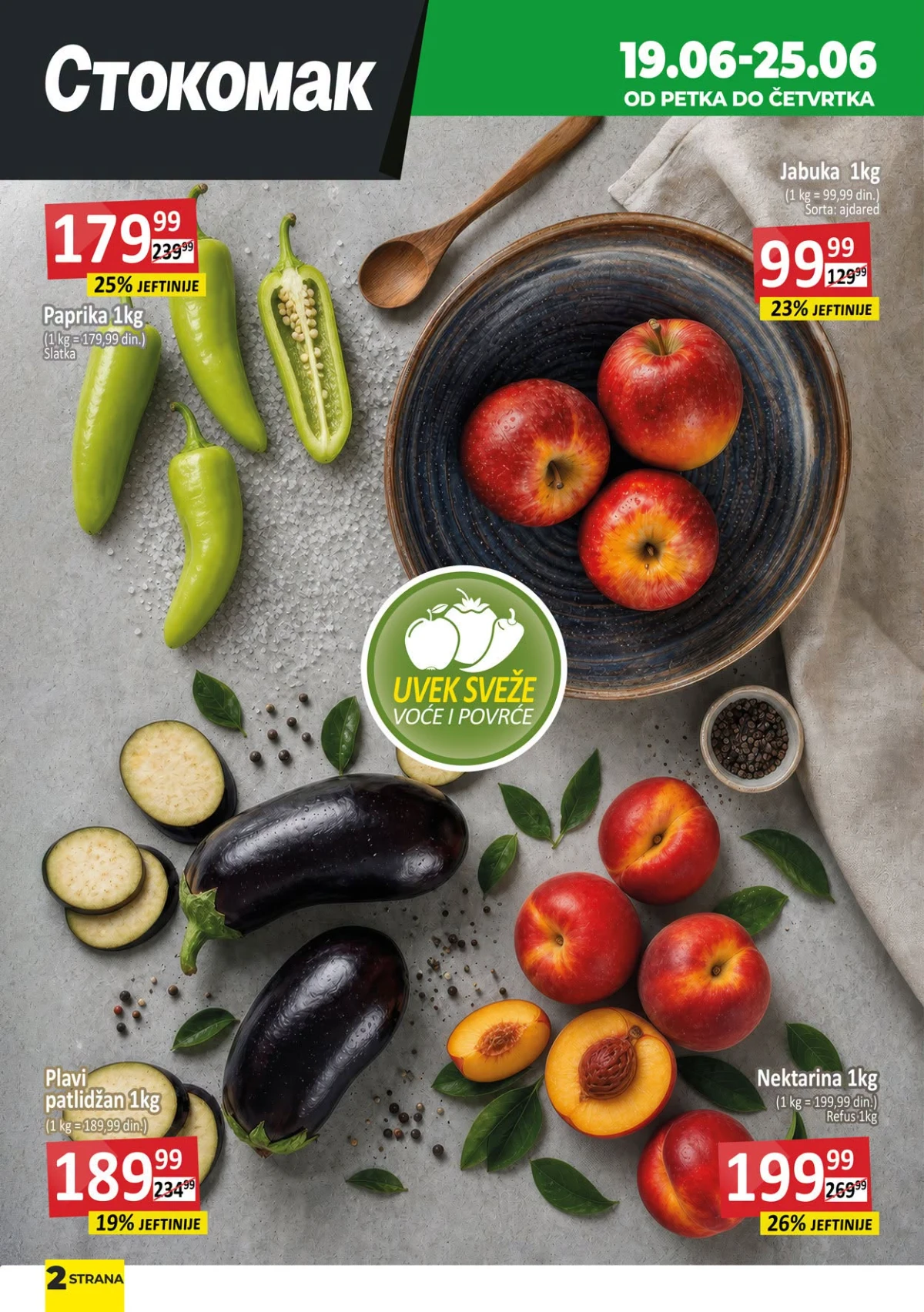 Stokomak voće i povrće akcija – jabuke, nektarine, paprika i patlidžan