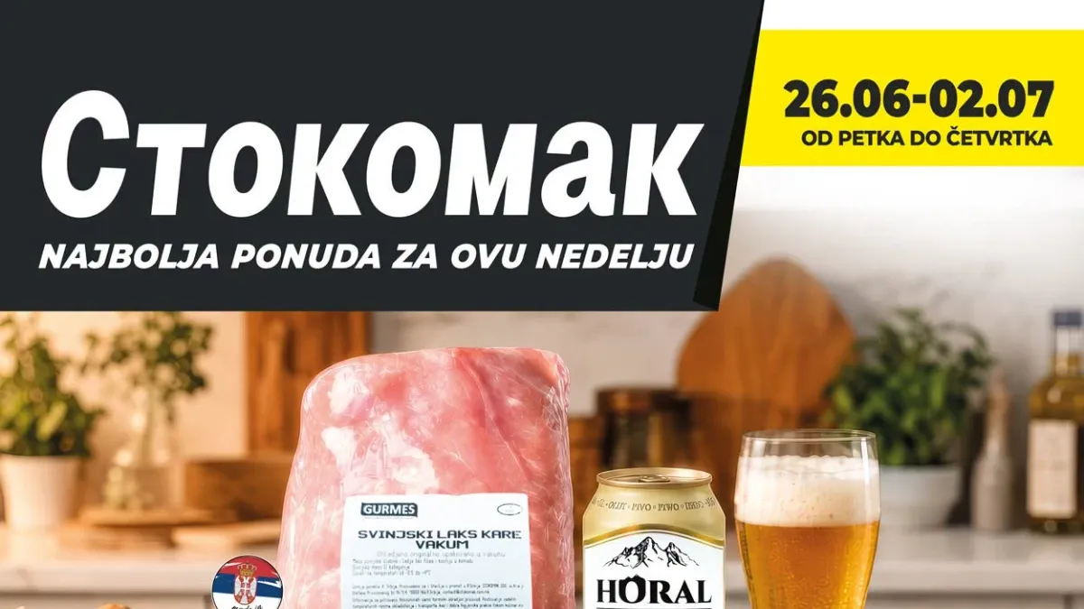 Stokomak akcija do 02.07.2026 – sveže voće i povrće, prehrana, proizvodi za domaćinstvo i letnja ponuda po akcijskim cenama