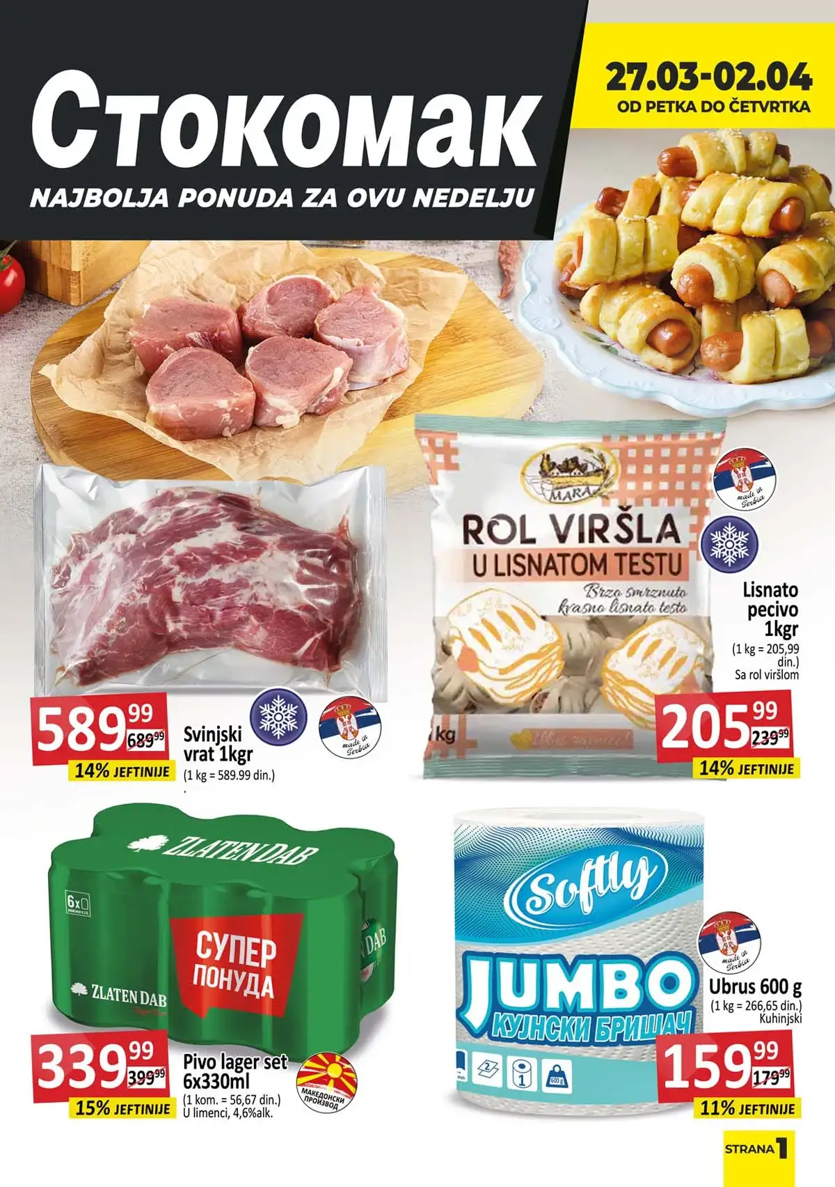 Stokomak akcija – katalog sniženja do 20% na prehranu, pića i kućne proizvode do 02.04.2026