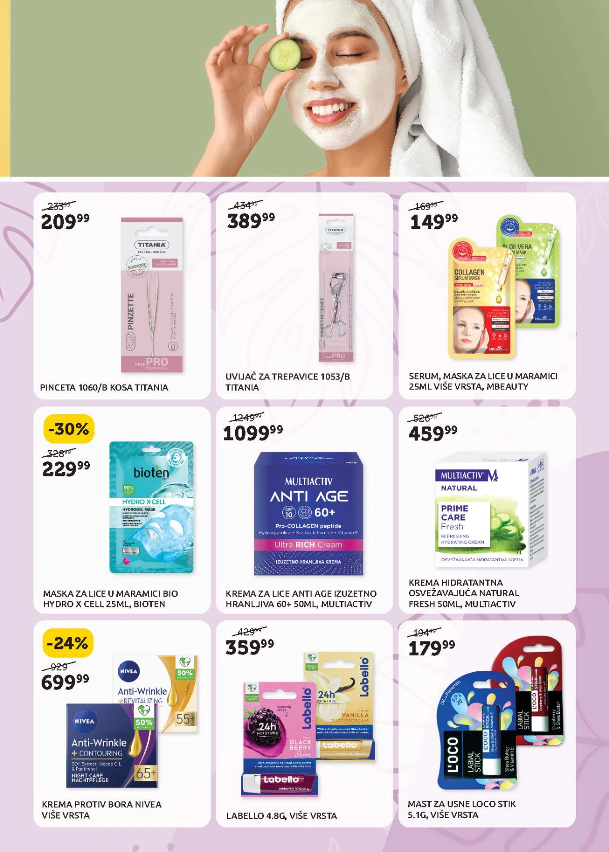 Super Vero maske za lice i hidratantne kreme – Bioten, Nivea i Multiactiv