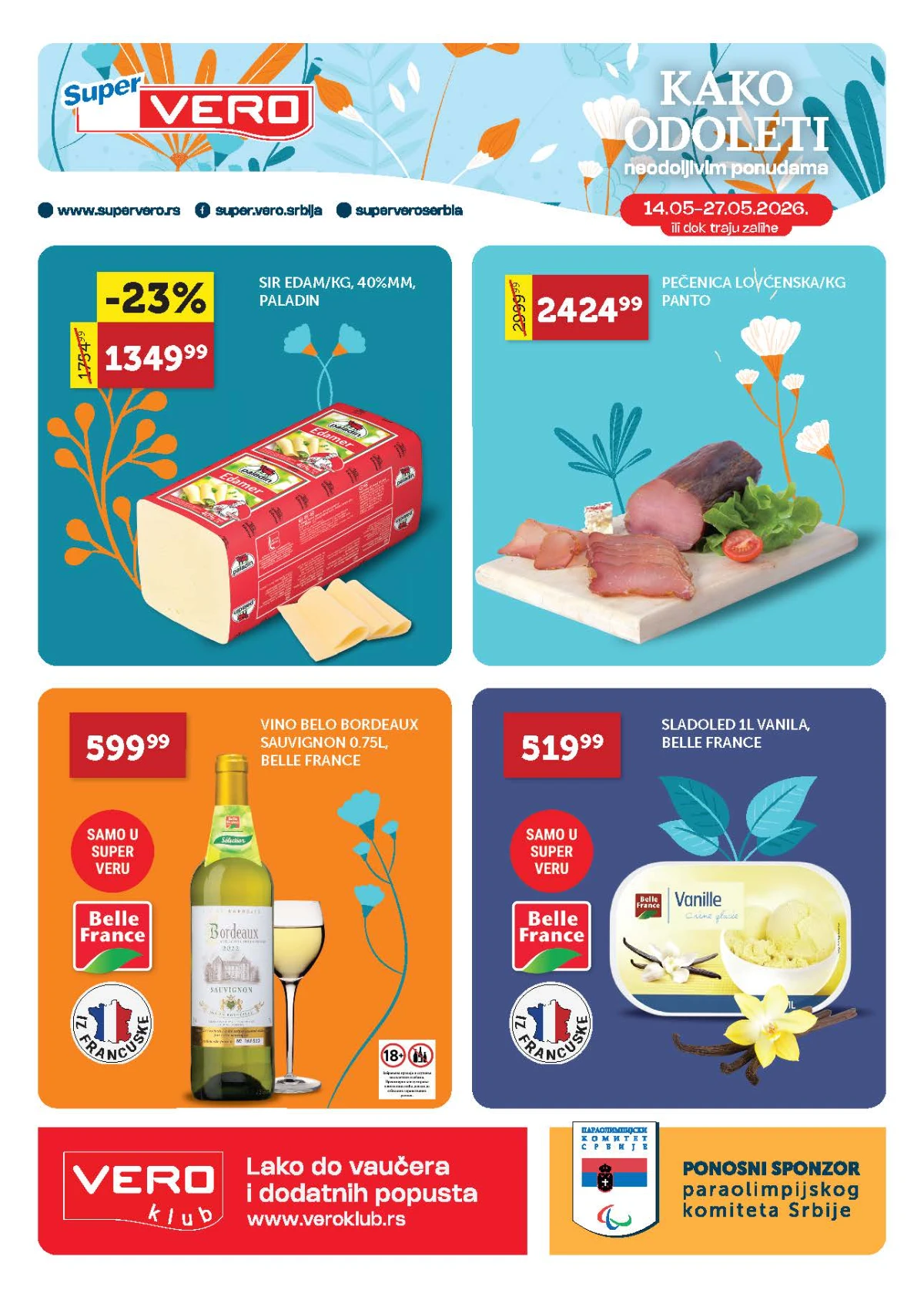 Super Vero katalog 14-27.05.2026 – meso, mlečni proizvodi, delikatesi i povrće po akcijskim cenama