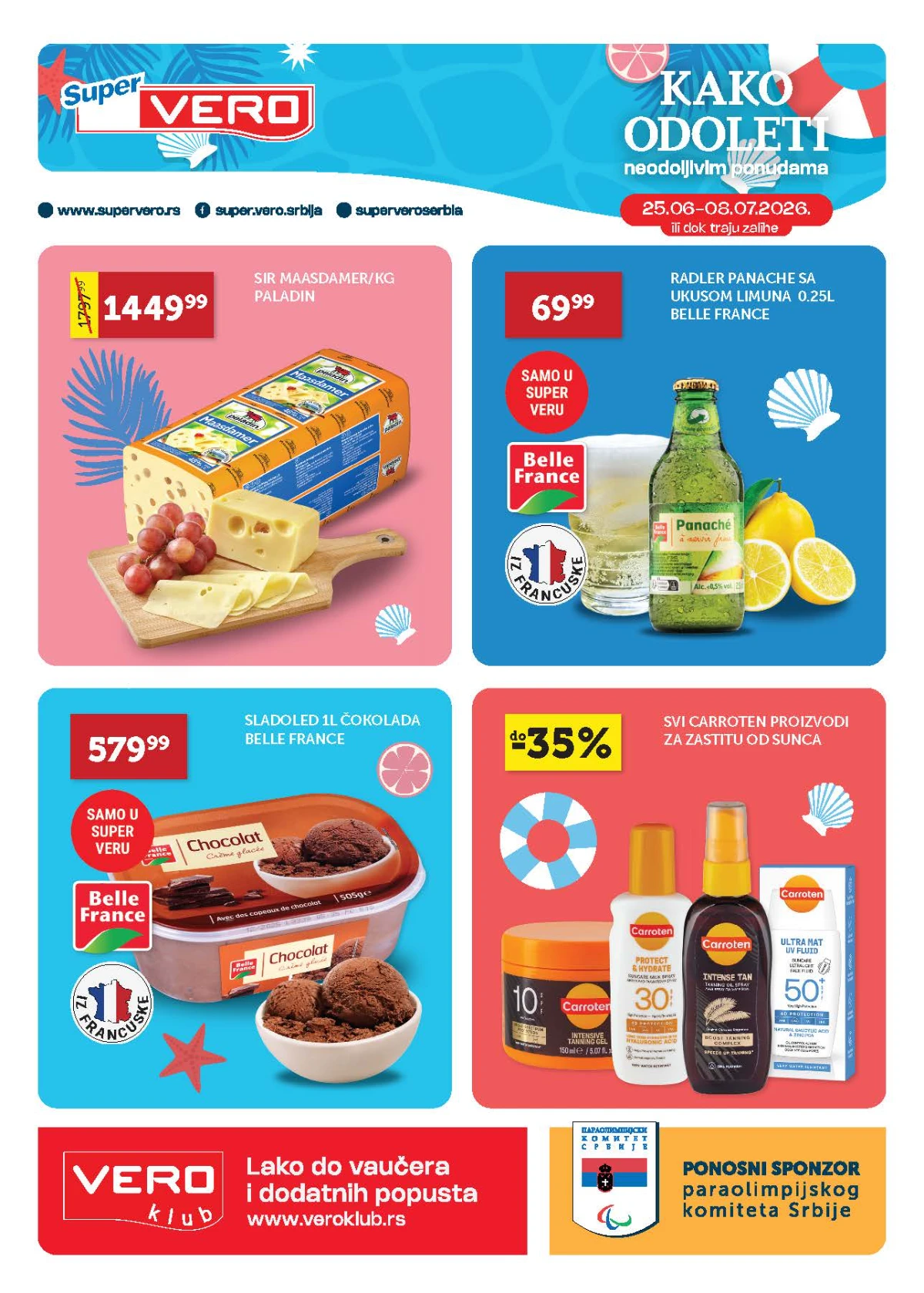 Super Vero katalog do 41% popusta – akcija na prehranu, mlečne proizvode, sladolede i kozmetiku od 25.06. do 08.07.2026.