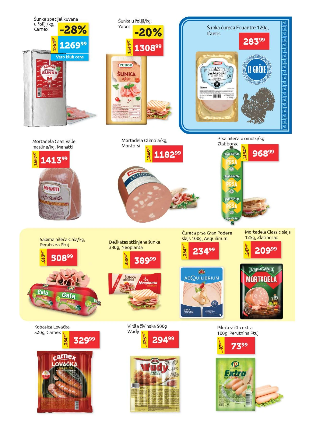 Super Vero akcija na šunke salame viršle kobasice i pakovane mesne proizvode
