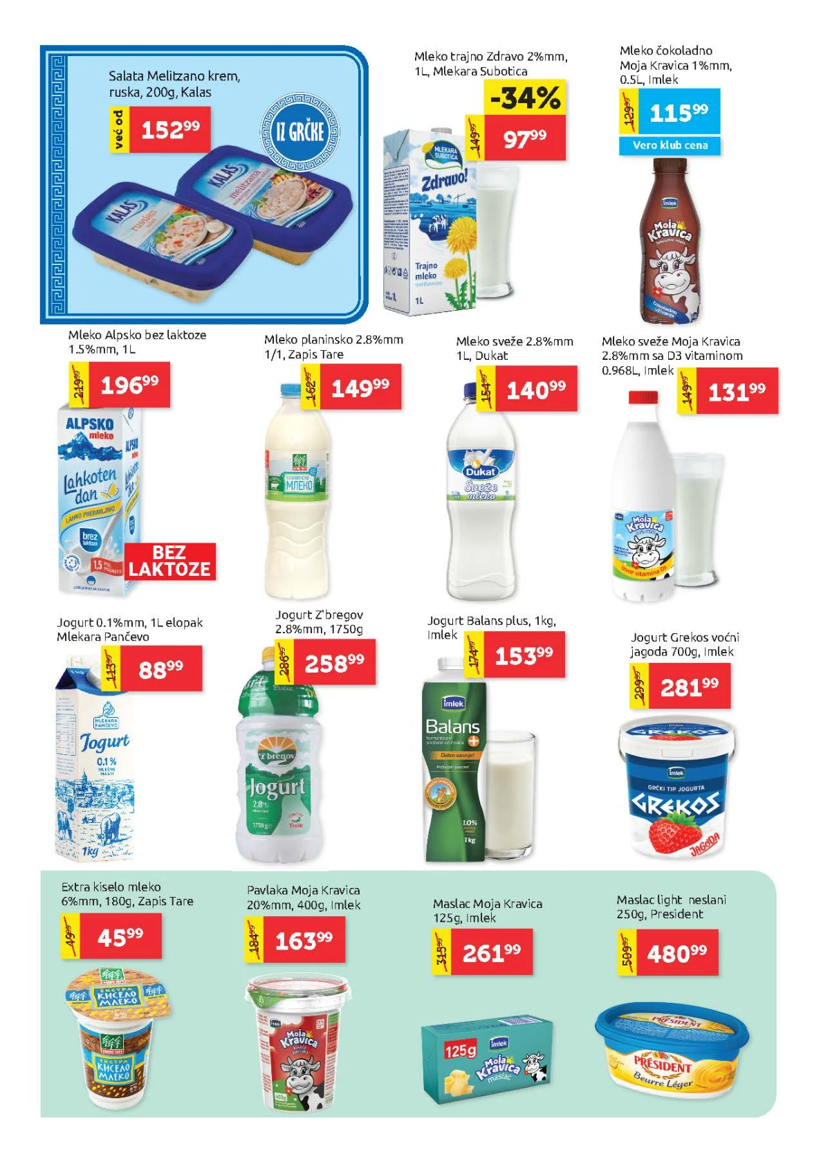 Super Vero akcija na mleko jogurt pavlaku maslac i mlečne proizvode