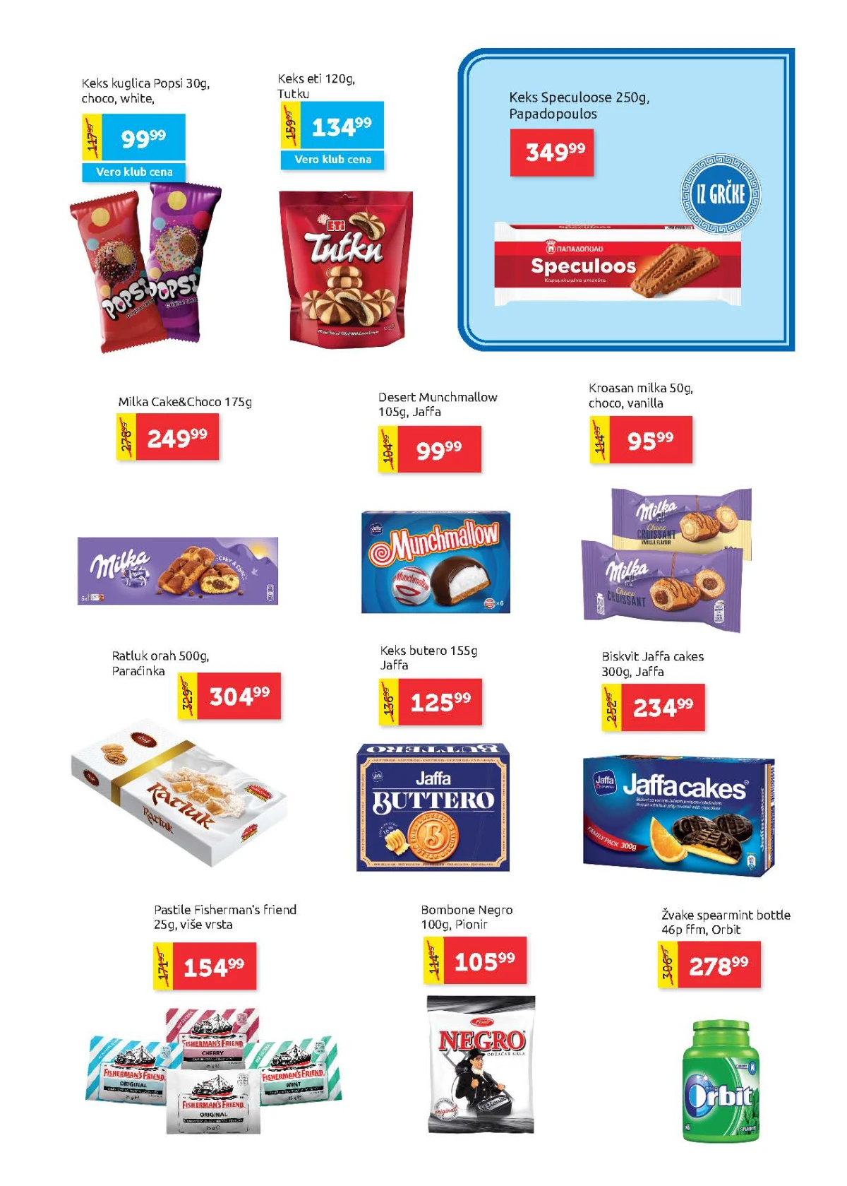 Super Vero akcija na čokolade, bombonjere, kolače, torte i slatkiše