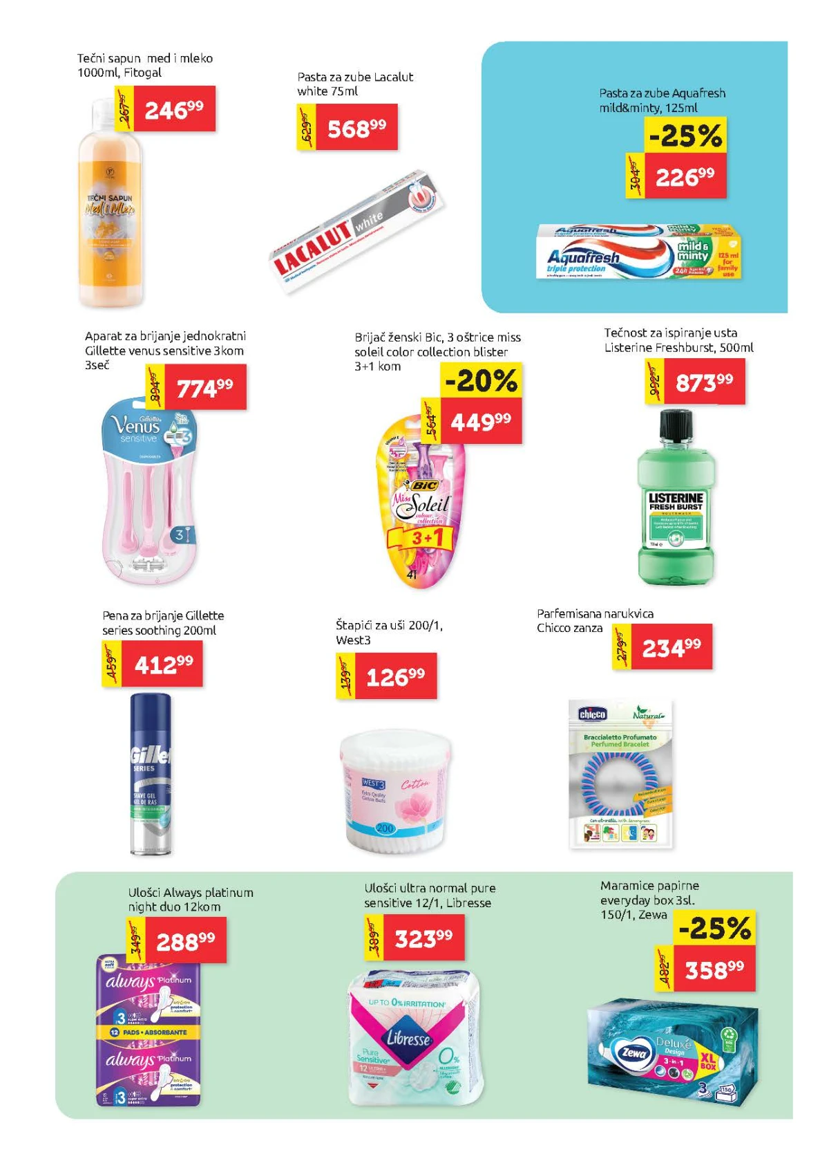 Super Vero akcija na paste za zube, sapune, brijače, Listerine i proizvode za ličnu higijenu