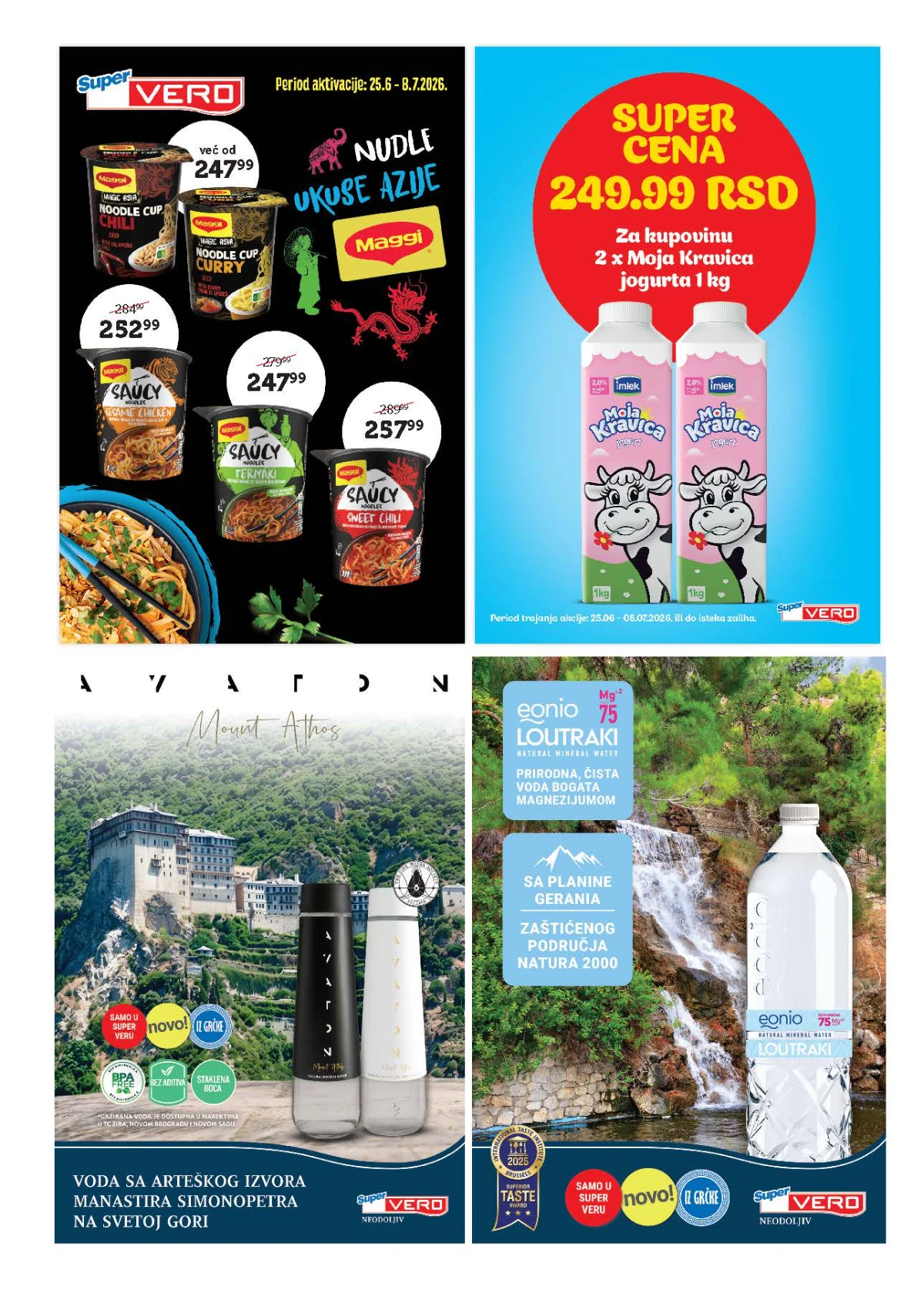 Super Vero novi proizvodi, grčke vode, jogurt i azijski specijaliteti