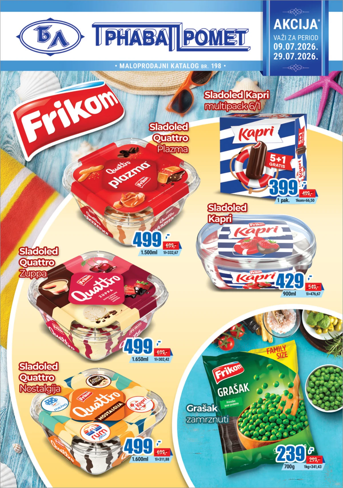 Trnava Promet katalog od 09. do 29.07.2026. – Frikom sladoledi, zamrznuti program i prehrana na akciji