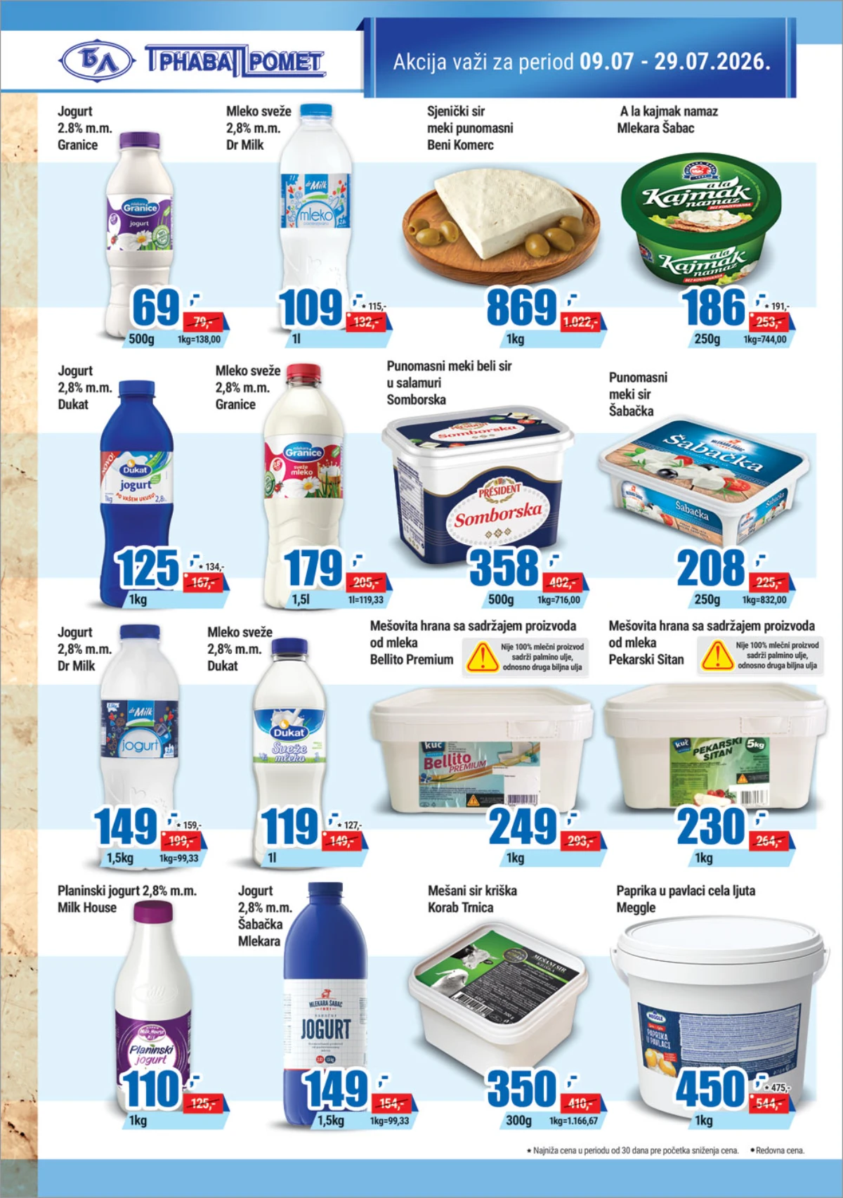 Trnava Promet katalog strana 4 – mleko, jogurt, sir i mlečni proizvodi