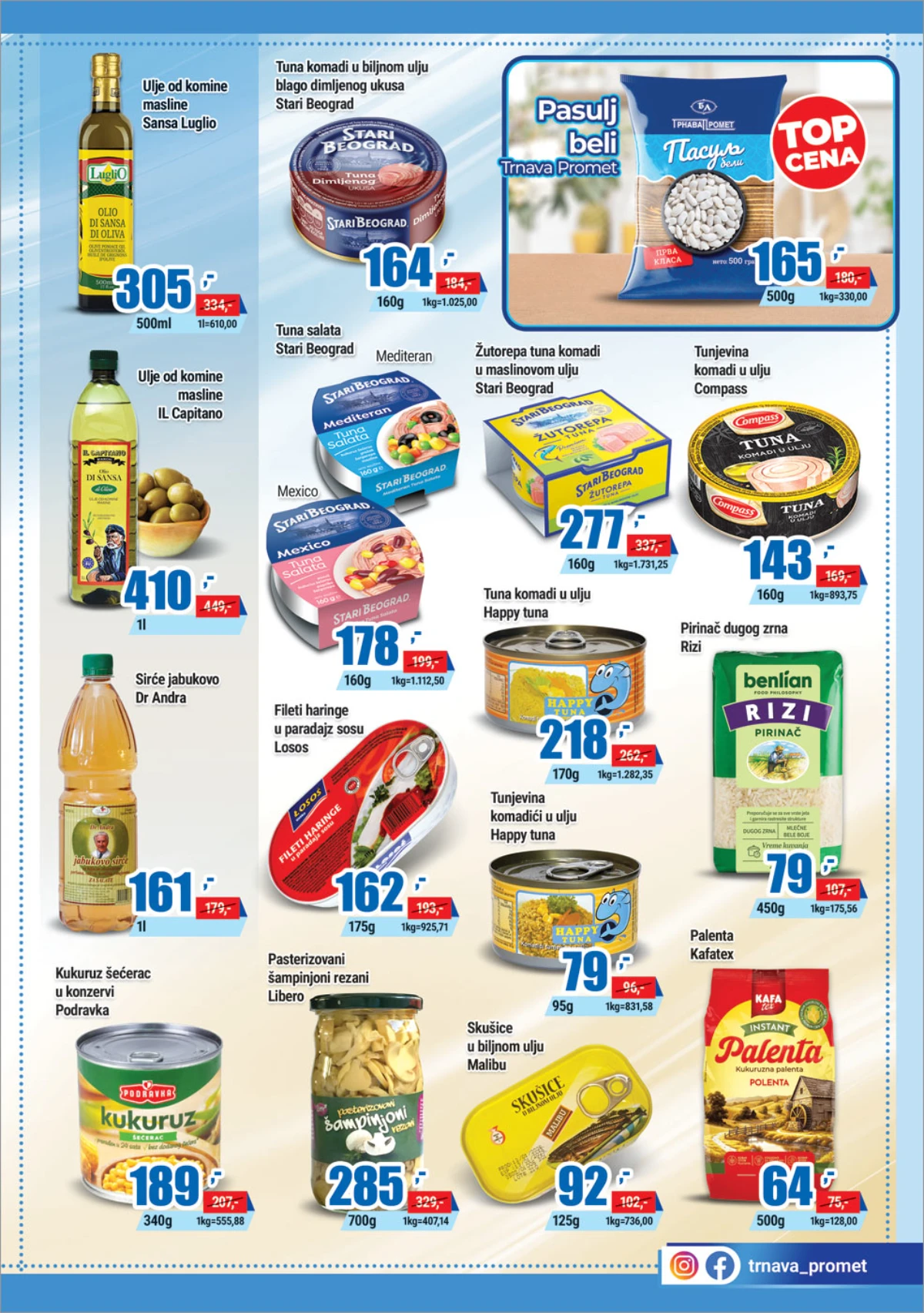 Trnava Promet katalog strana 7 – ulje, tuna, pirinač i konzerve na akciji