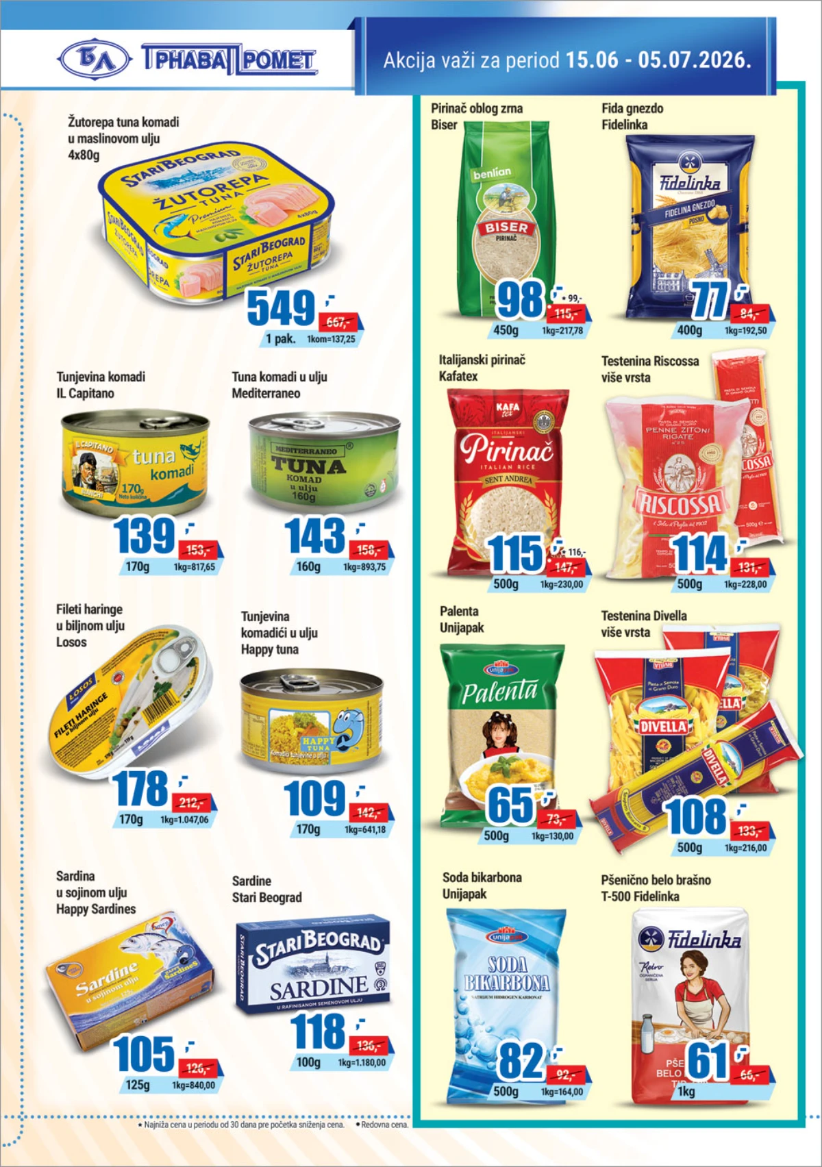 Trnava Promet katalog testenina pirinač vegeta i prehrambeni proizvodi po akcijskim cenama