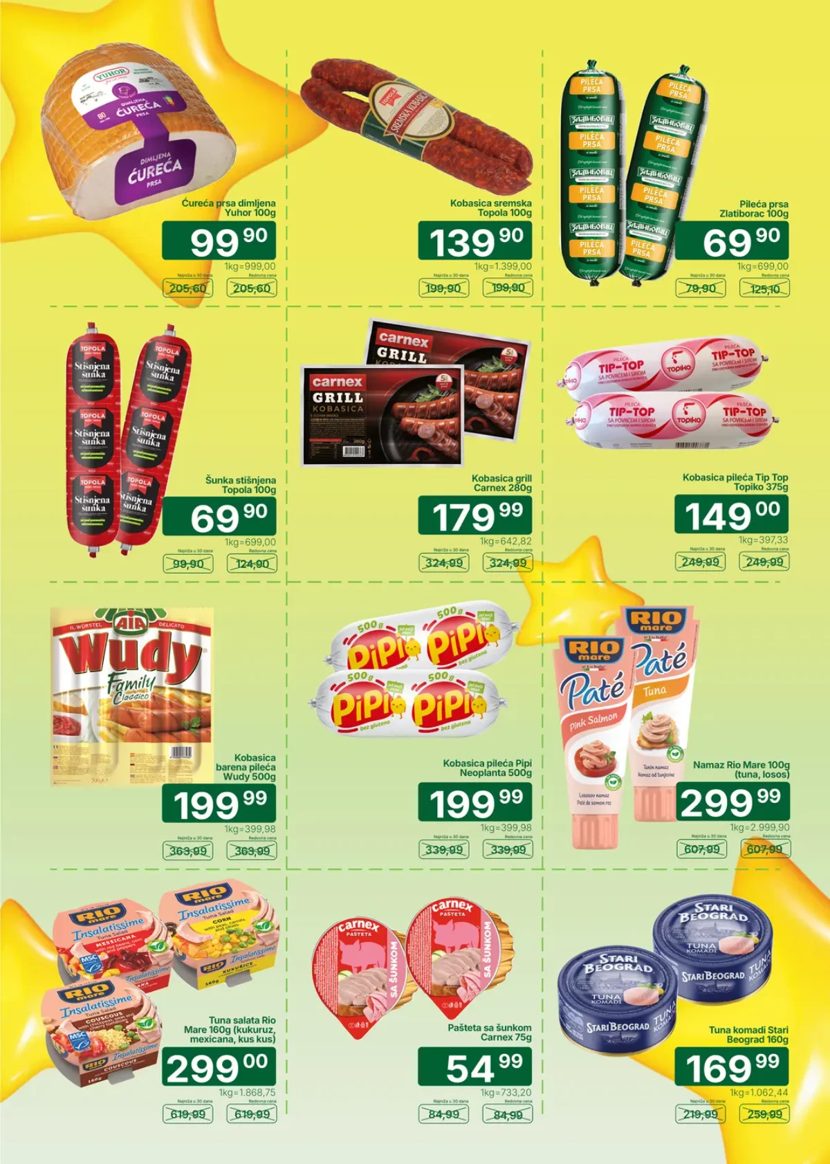 Univerexport katalog do 30.08.2026. – suhomesnati proizvodi, paštete, tuna i kobasice po sniženim cenama
