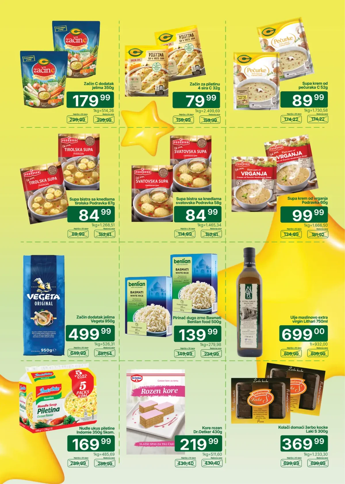 Univerexport katalog do 30.08.2026. – začini, supe, pirinač, maslinovo ulje i kolači