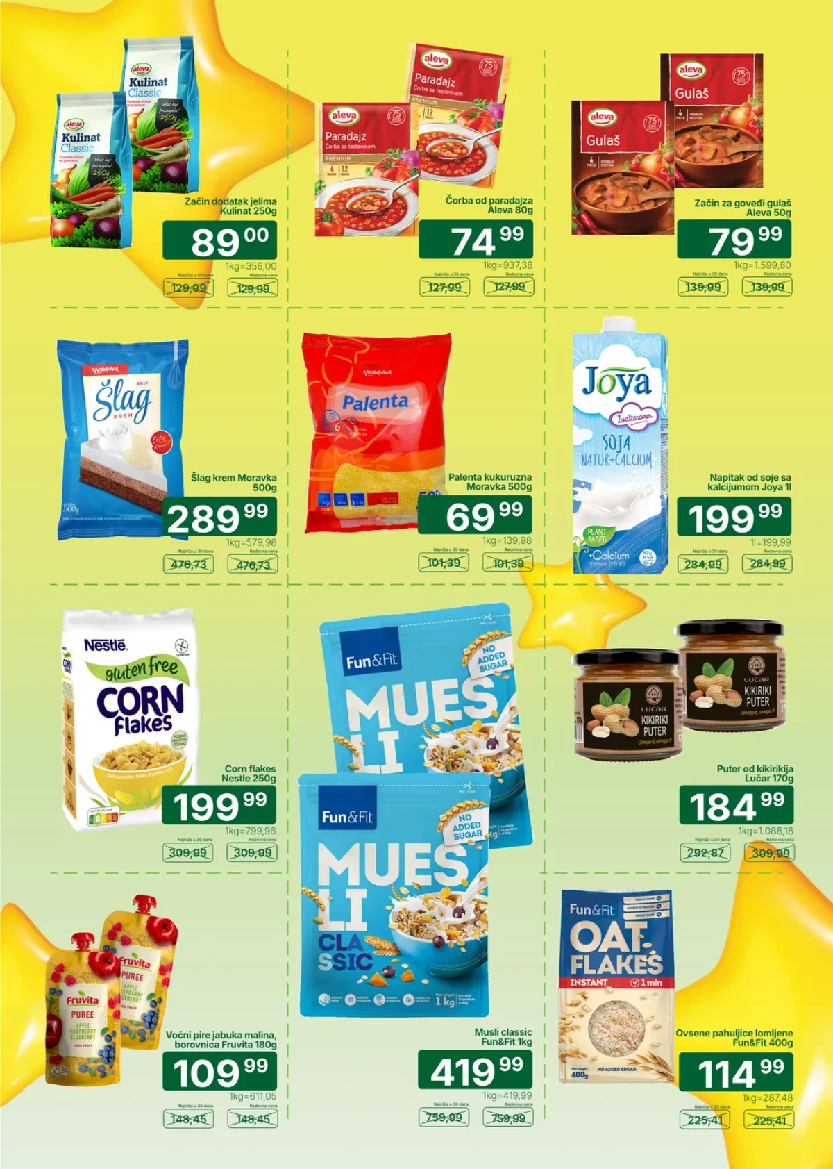 Univerexport katalog do 30.08.2026. – musli, ovsene pahuljice, kikiriki puter i proizvodi za doručak