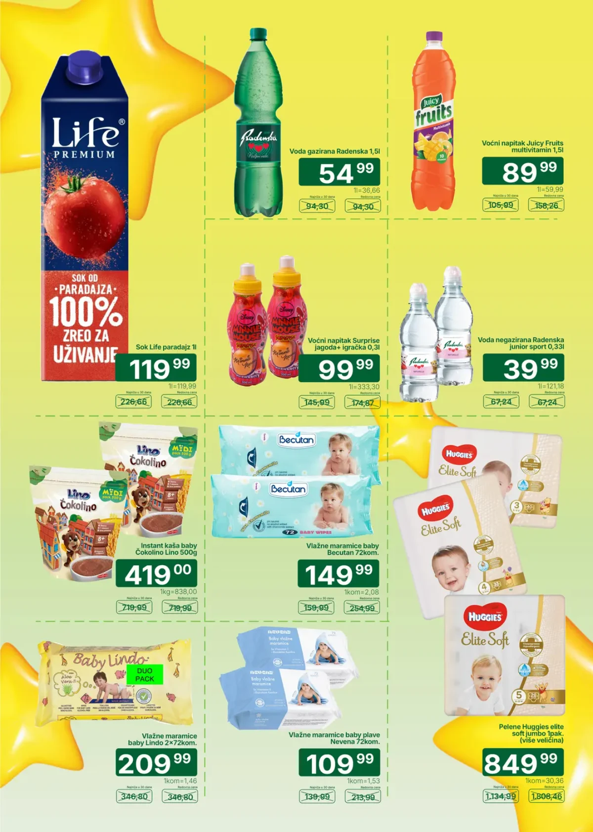Univerexport katalog do 30.08.2026. – sokovi, voda, Čokolino, vlažne maramice i pelene