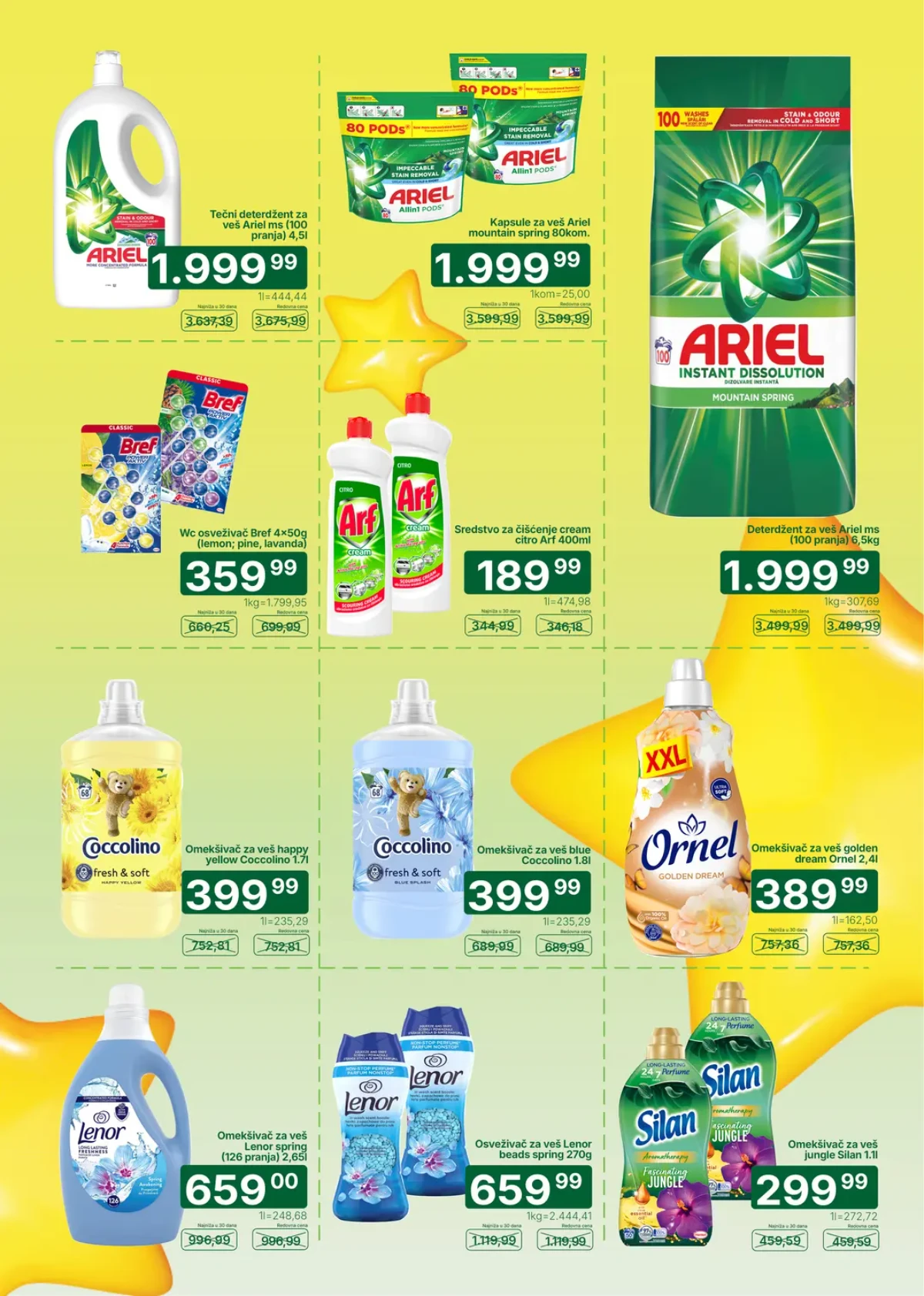 Univerexport katalog do 30.08.2026. – Ariel, Coccolino, Lenor, Silan i sredstva za pranje veša