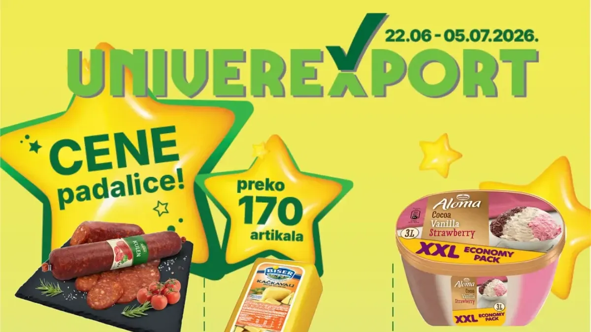 Univerexport sniženja do 50% – novi katalog sa akcijama na prehranu, mlečne proizvode, zamrznuti program i kućne potrepštine