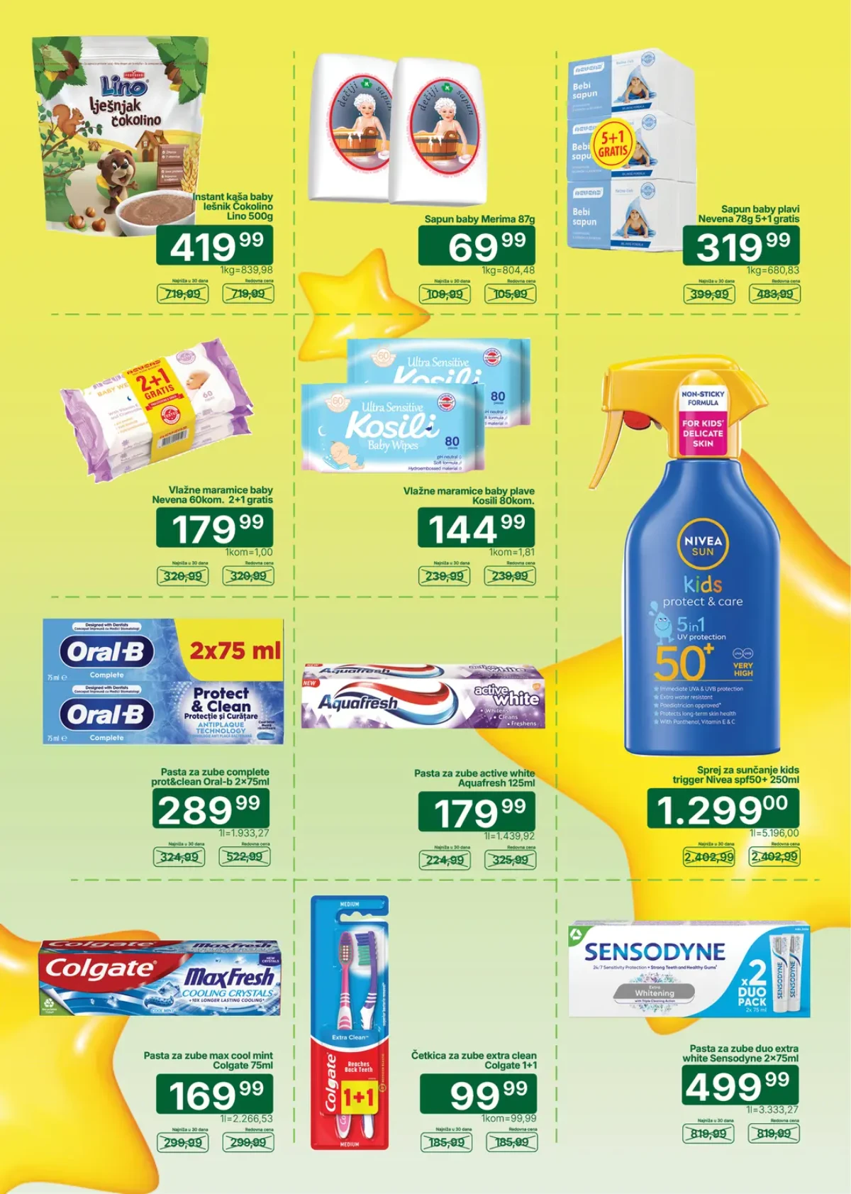 Univerexport sniženja – baby kozmetika, paste za zube, maramice i proizvodi za svakodnevnu negu