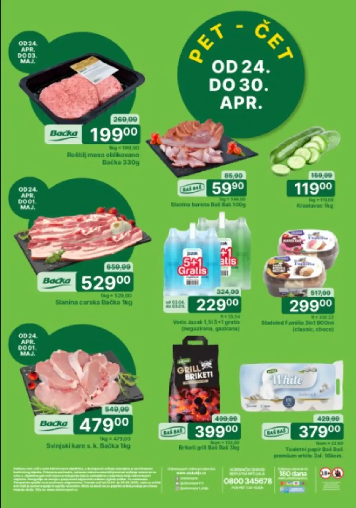 Univerexport nedeljna akcija katalog sniženja do 30.04.2026– prehrana i proizvodi za domaćinstvo