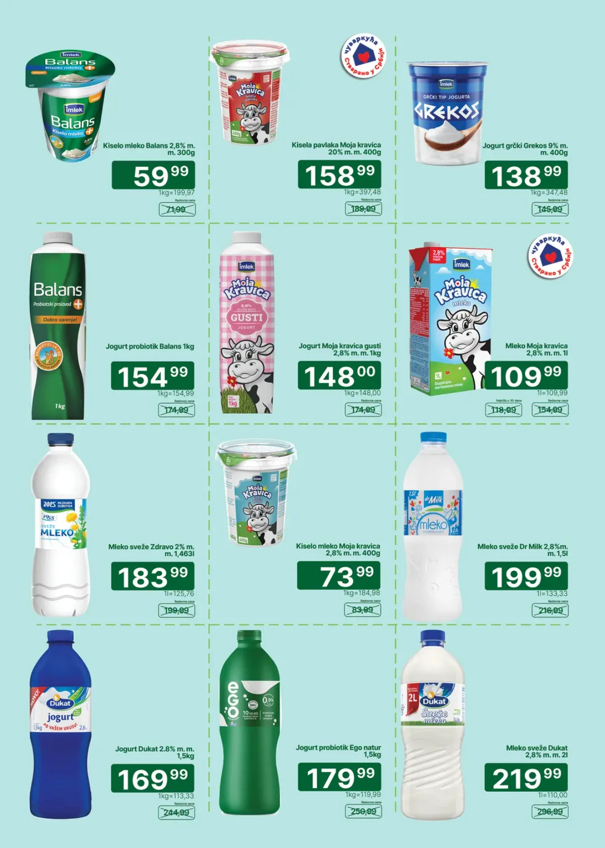 Univerexport katalog sa akcijama na mlečne proizvode i jogurte