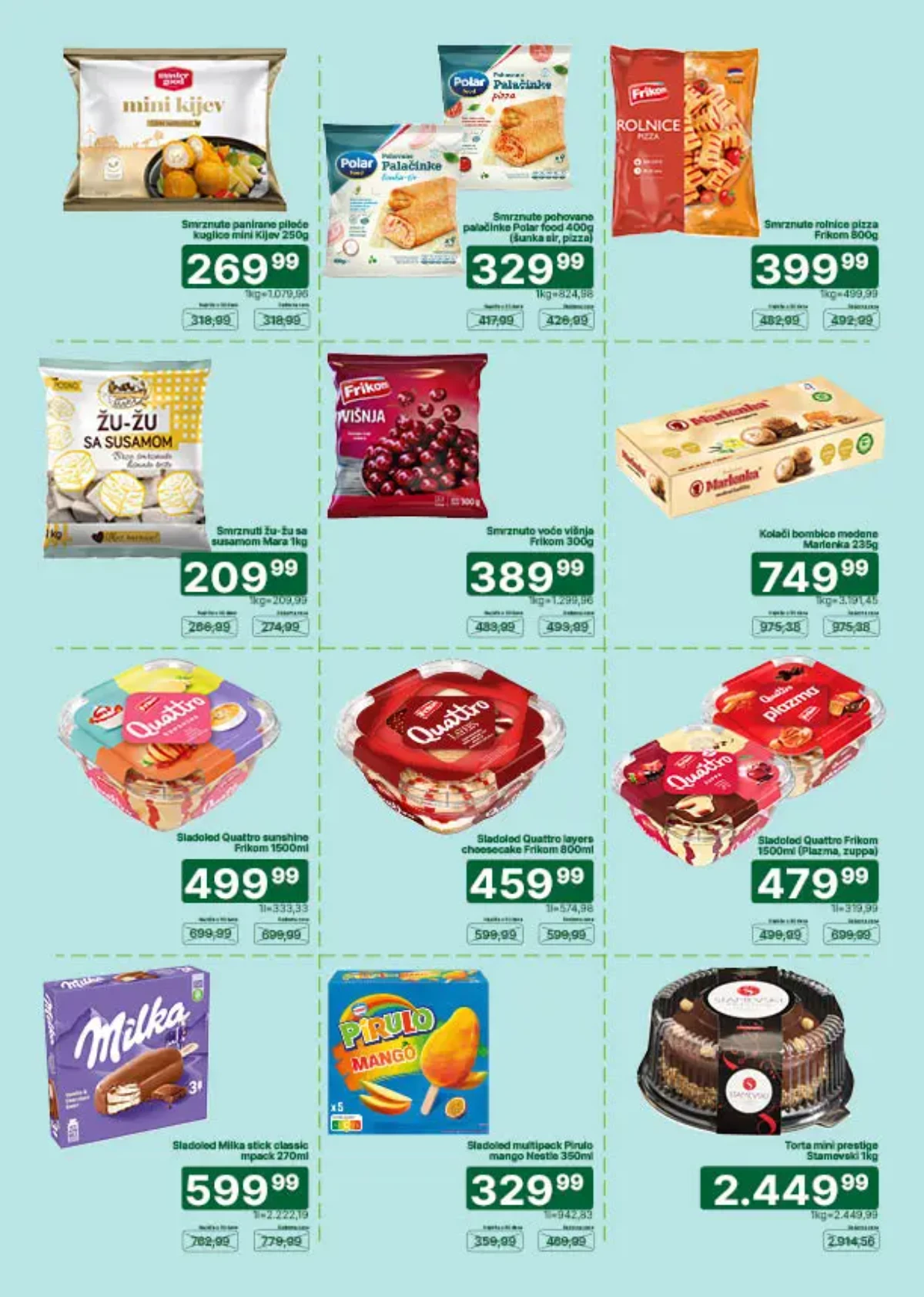 Univerexport akcija do 31.08.2026. – Frikom Quattro cheesecake 459,99 RSD i Quattro sladoled 479,99 RSD