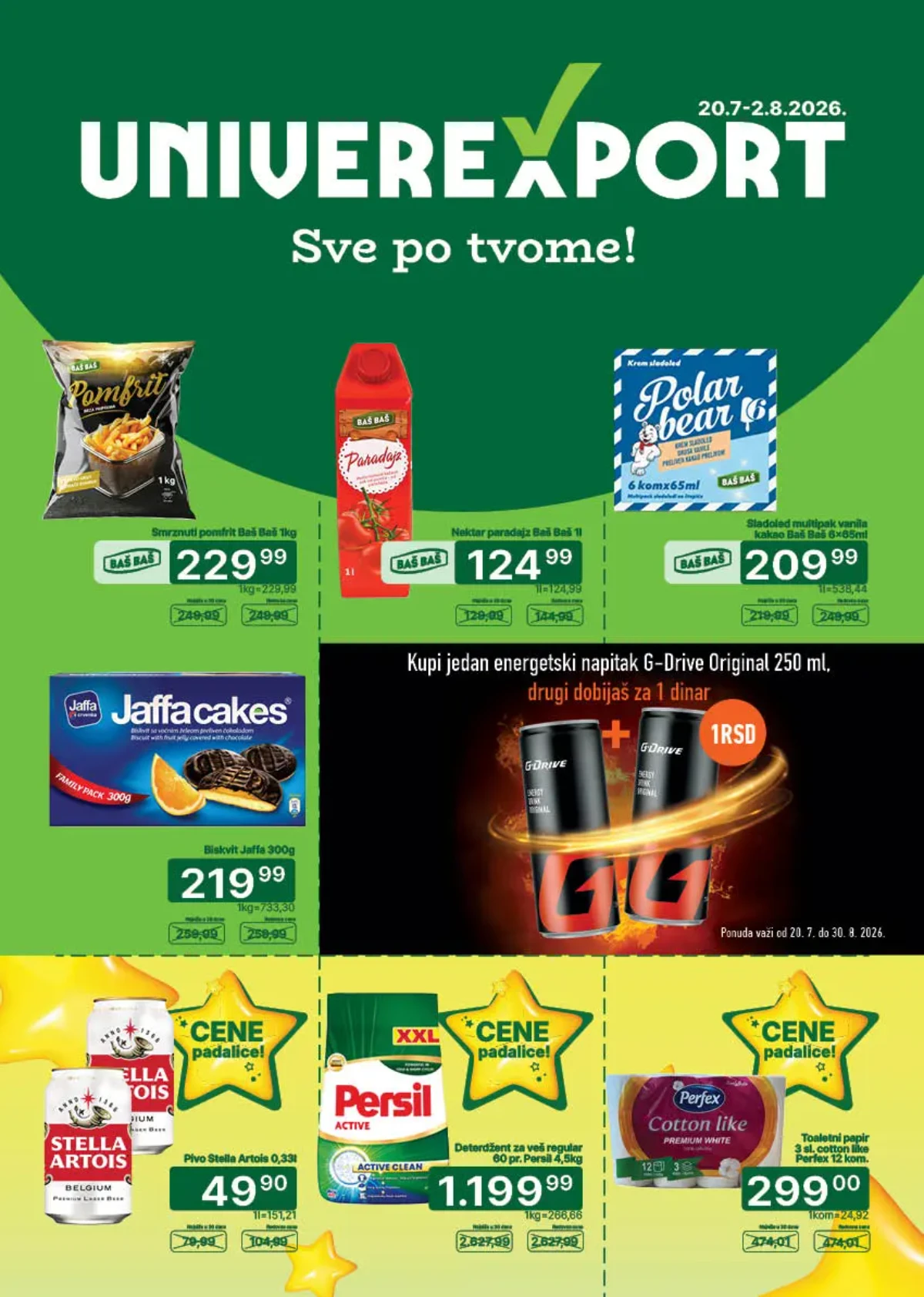 Univerexport katalog donosi popuste do 50%, Cene padalice i poklon akciju za svakodnevnu kupovinu