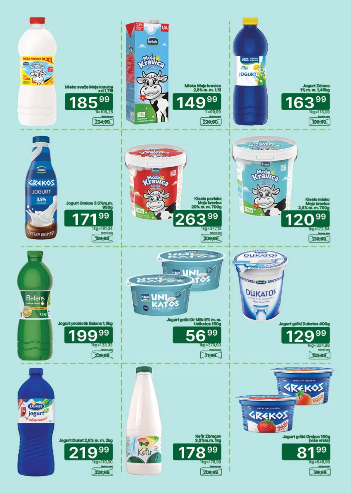 Univerexport katalog sa akcijama na mlečne proizvode i jogurte