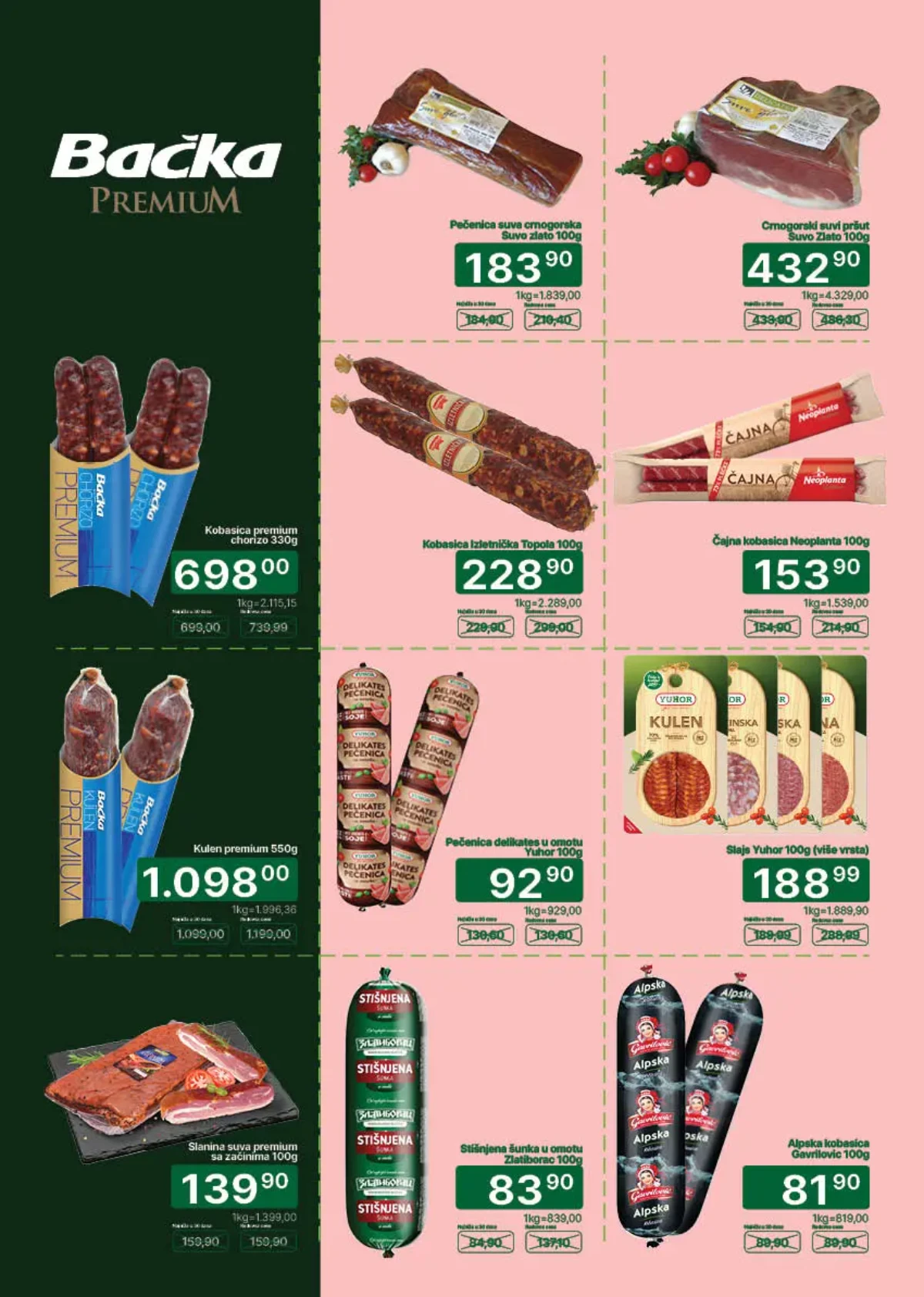 Univerexport Premium akcija do 07.06.2026 – pečenica, kulen, čajna kobasica i premium suhomesnato