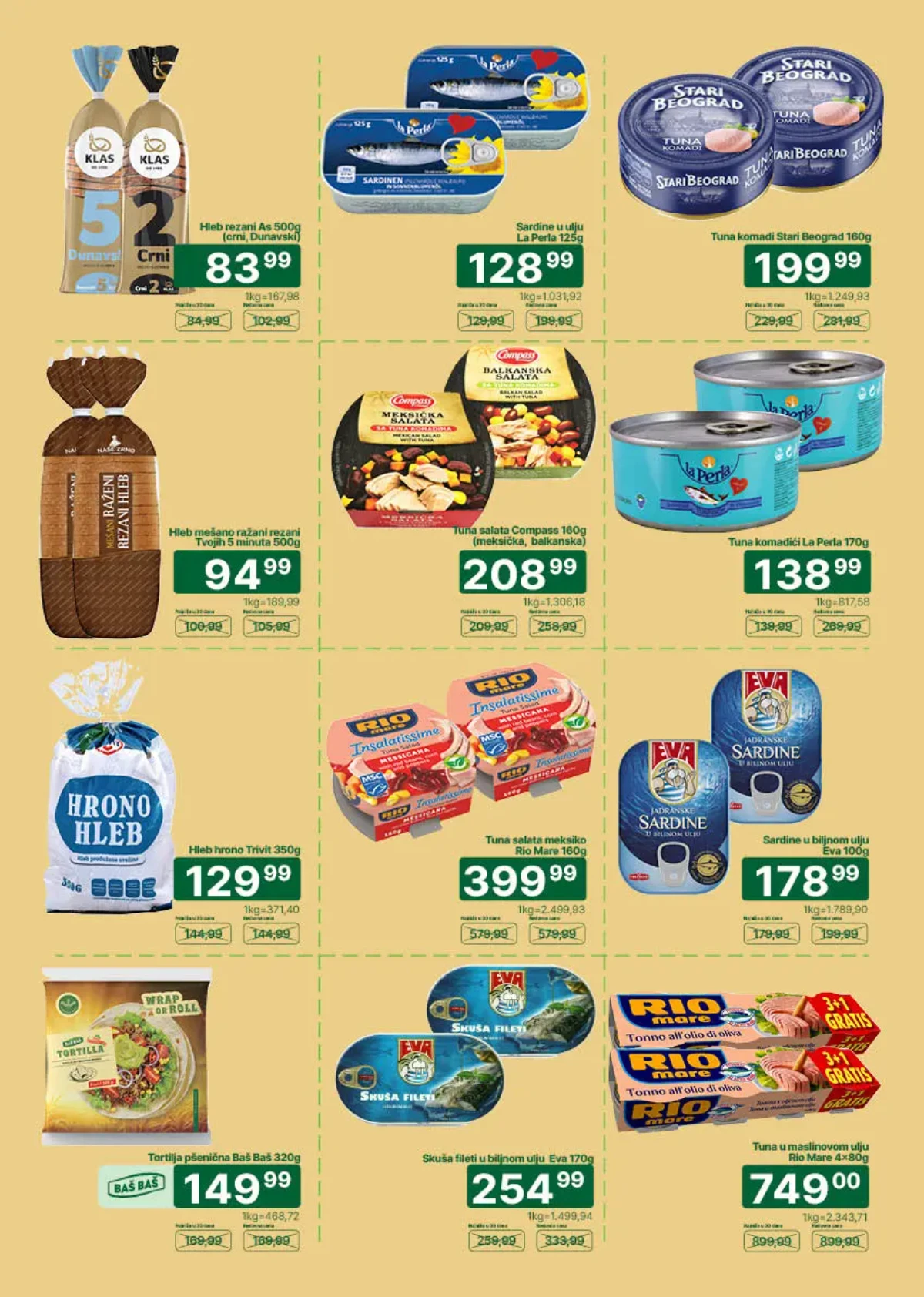 Univerexport akcija do 07.06.2026 – tost, tuna, sardine i tortilje po povoljnim cenama