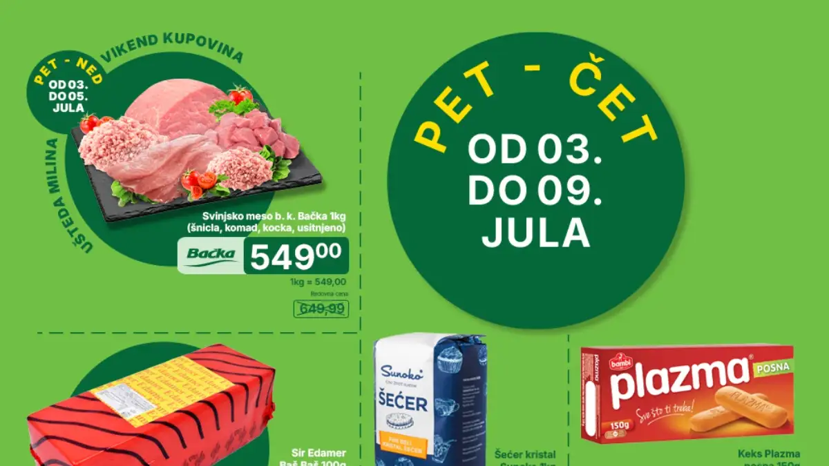 Univerexport akcija od 03. do 09.07.2026 – nedeljna kupovina uz popuste do 59% na veliki izbor proizvoda