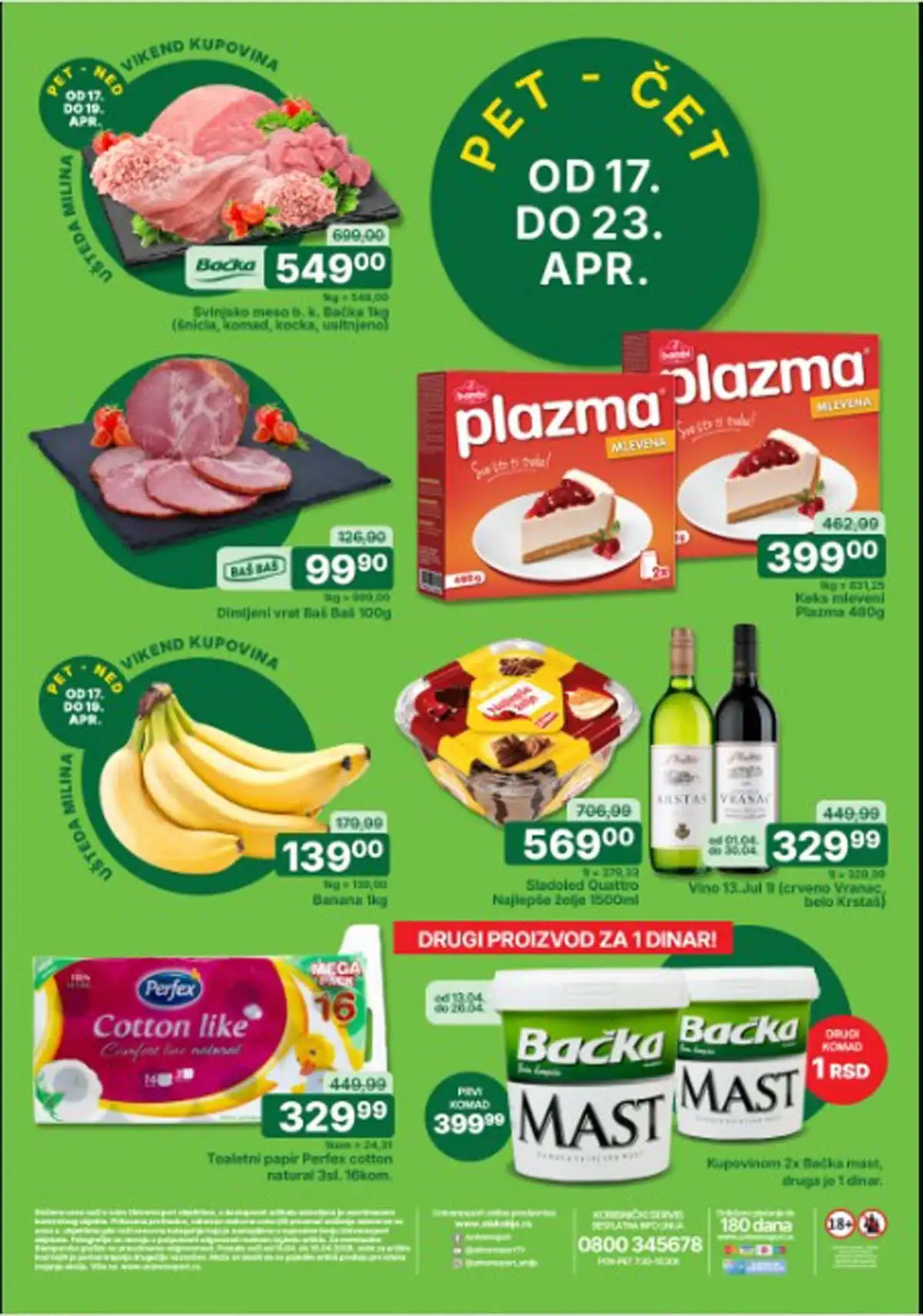 Univerexport nedeljna akcija katalog sniženja do 23.04.2026– prehrana i proizvodi za domaćinstvo