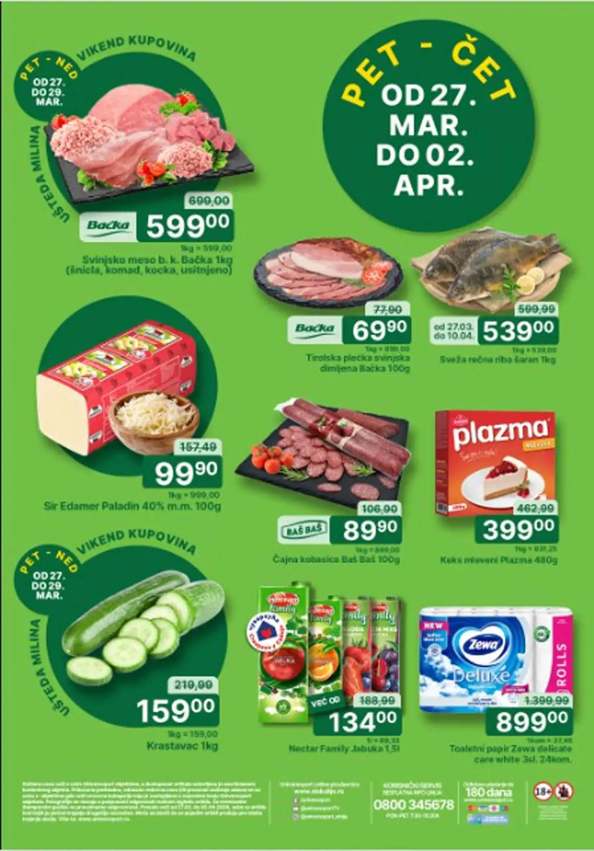 Univerexport nedeljna akcija katalog sniženja do 02.04.2026– prehrana i proizvodi za domaćinstvo