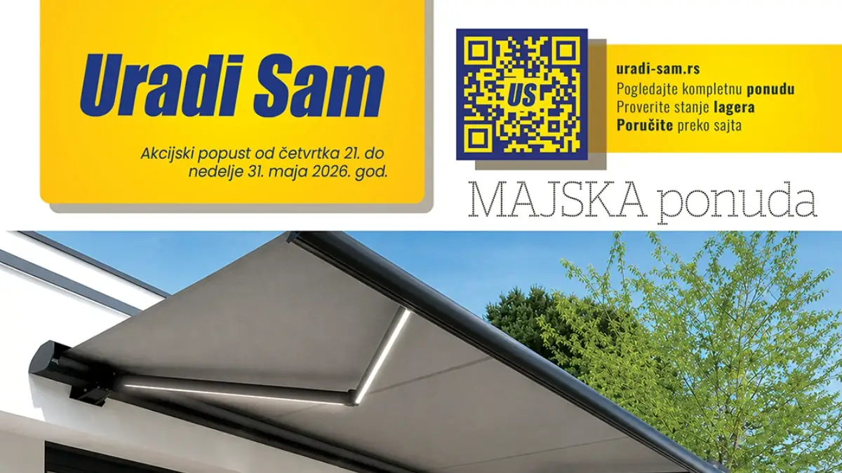Uradi Sam katalog maj 2026 – baštenski nameštaj, tende, stolice i garniture po akcijskim cenama