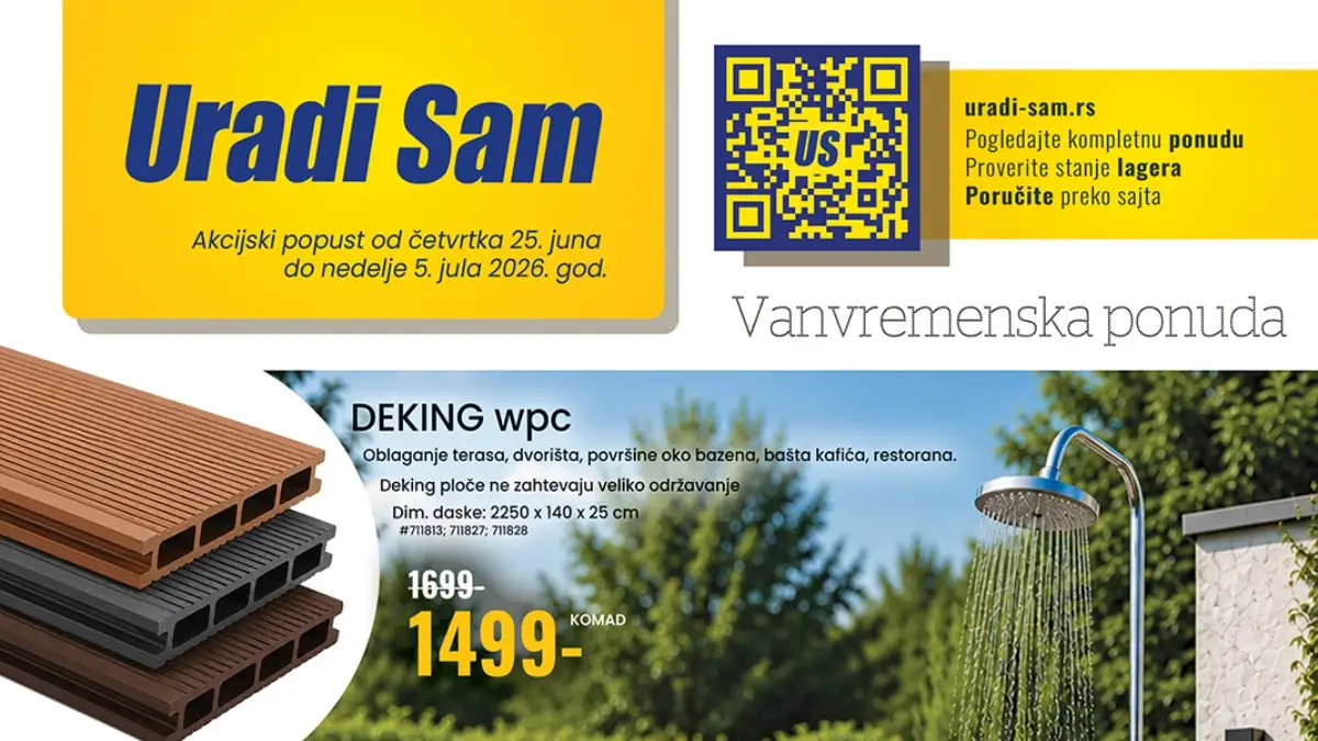 Uradi Sam katalog jun–jul 2026 – nova akcija sa popustima na proizvode za baštu, terasu, dvorište i uređenje doma