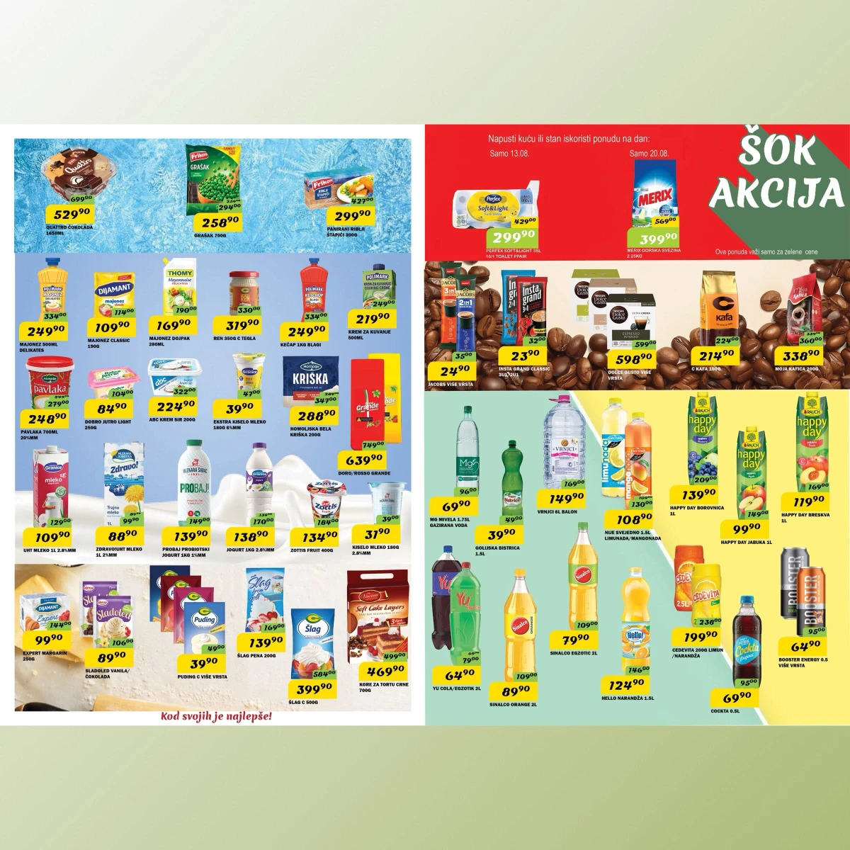 DIMA katalog do 25.08.2026. – mlečni proizvodi, kafa, voda, sokovi i druga pića po akcijskim cenama