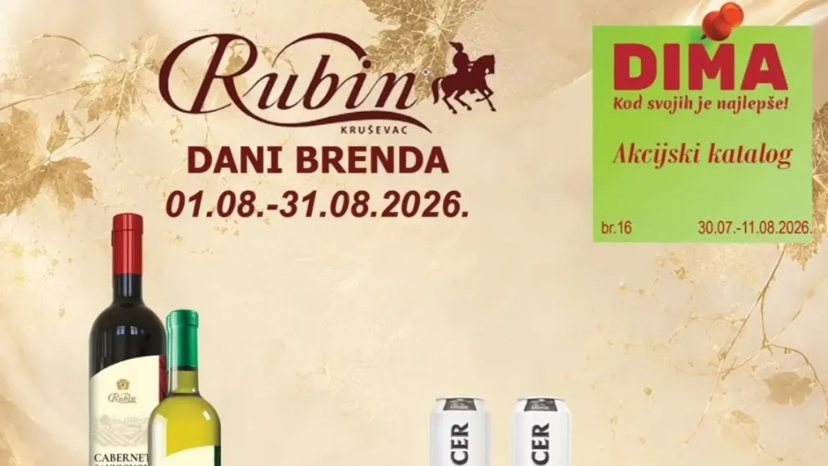 VP DIMA akcijski katalog od 30.07. do 11.08.2026. – prehrana, piće, kućna hemija i Rubin Dani brenda po akcijskim cenama