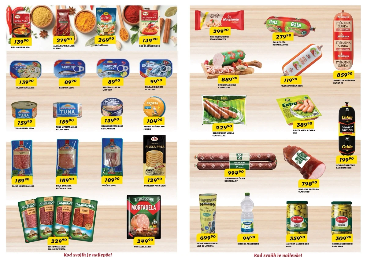 DIMA katalog – mesne prerađevine, konzerve i osnovne životne namirnice