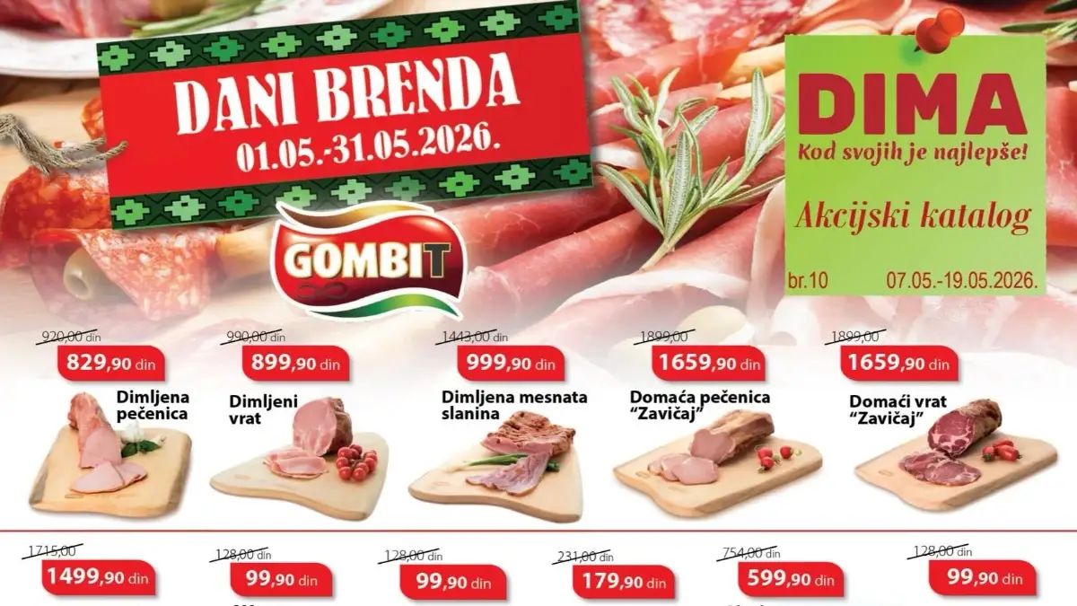 DIMA katalog akcija maj 2026 – kobasice, kafa, slatkiši i hemija na popustu
