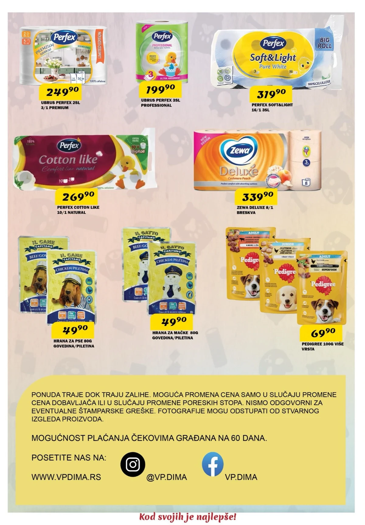 DIMA katalog akcija – Perfex, Zewa i hrana za kućne ljubimce