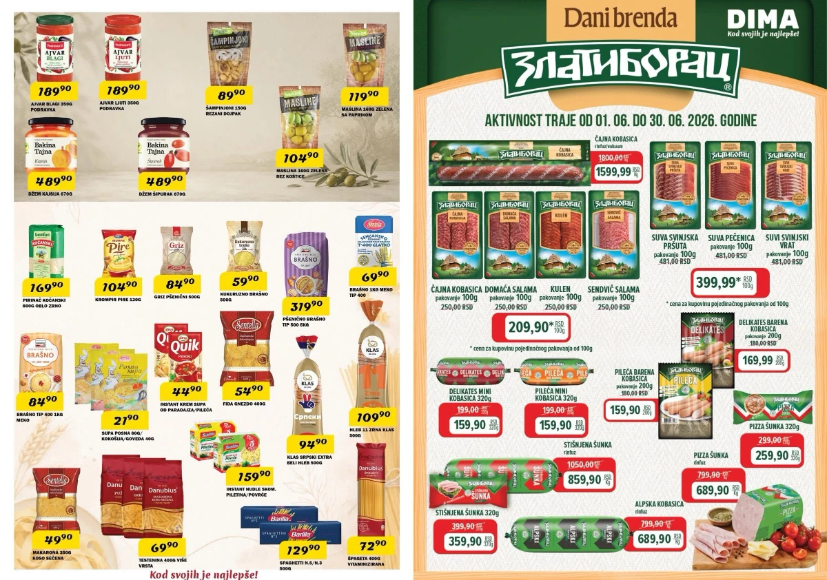 DIMA katalog strana 2 – prehrana, brašno, testenina i osnovne namirnice