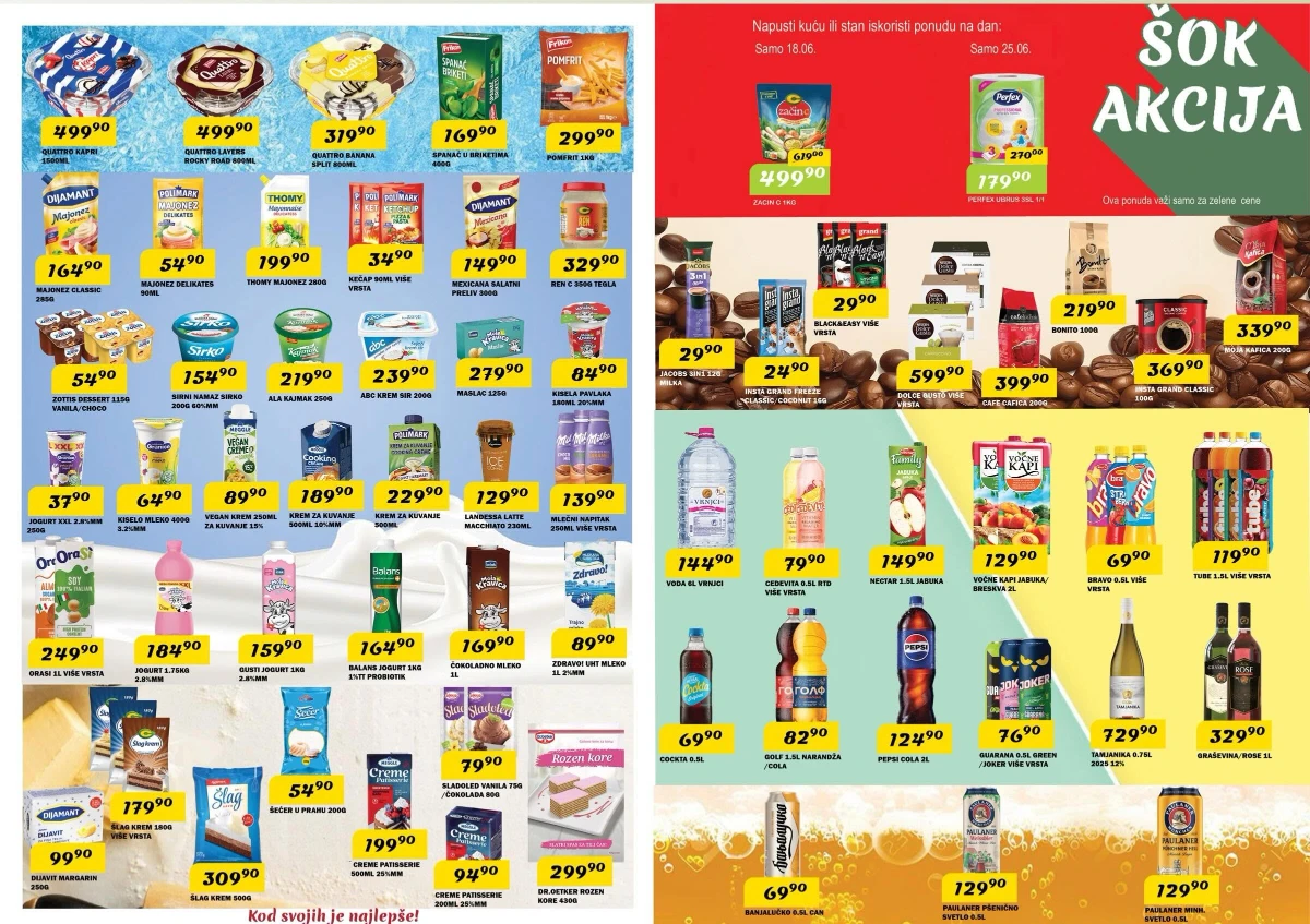 DIMA katalog strana 4 – mlečni proizvodi, pića, kafa i zamrznuti program