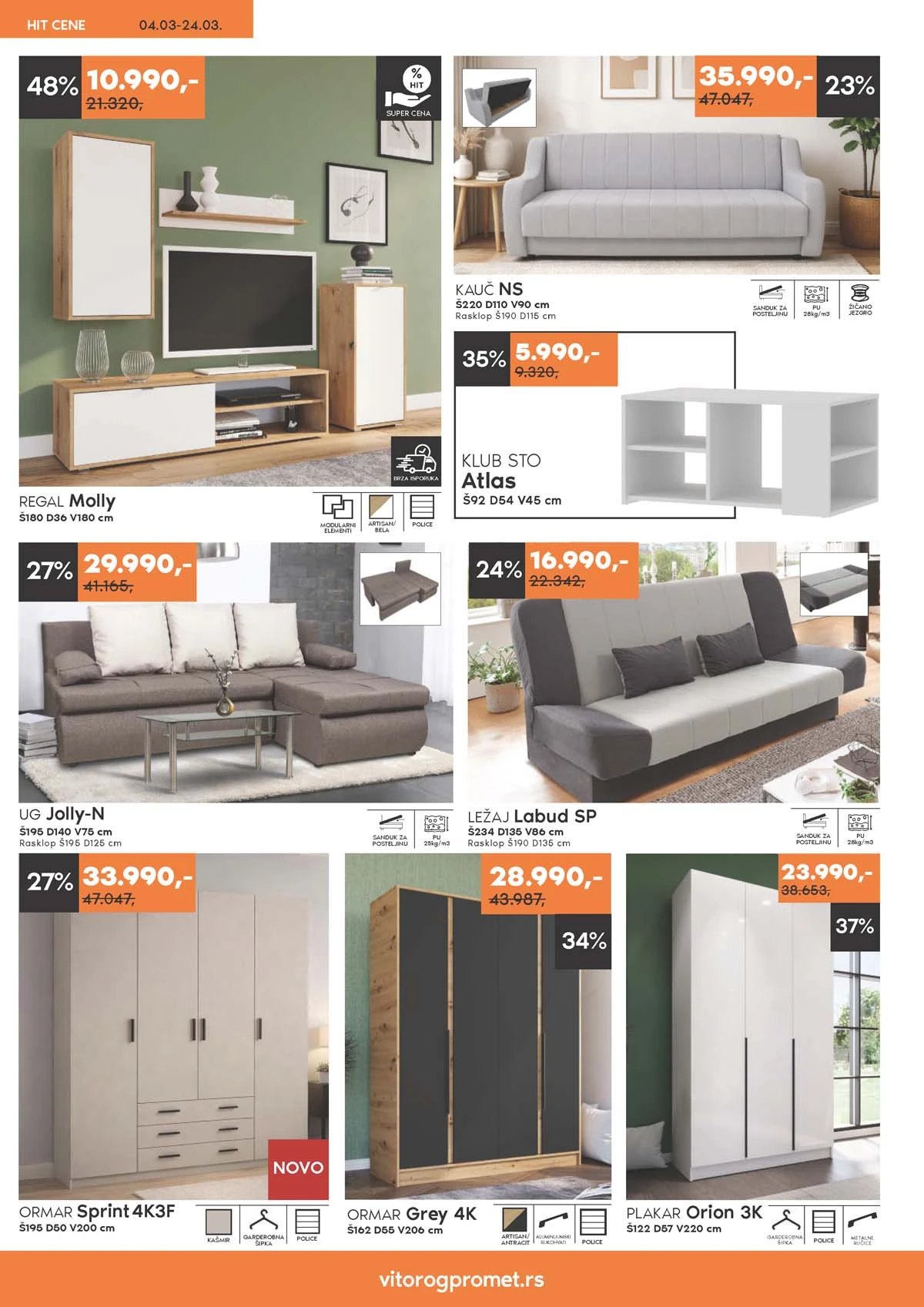 Vitorog akcija nameštaja – HIT cene i sniženja do 24.03.2026 – strana 3