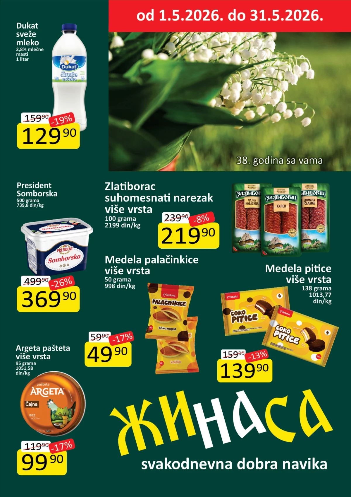 ŽINASA katalog sniženja do 31.05.2026 – prehrana piće i hemija na akciji