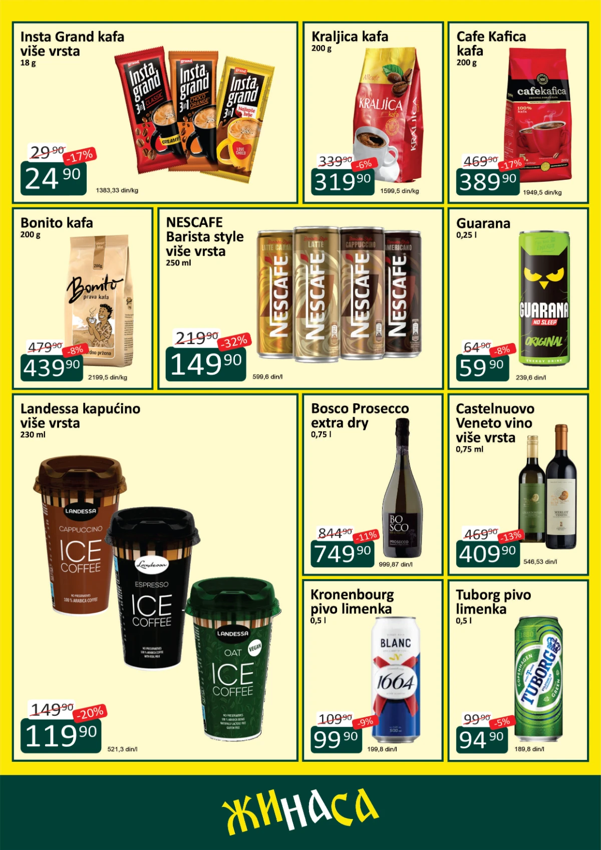 ŽINASA kafa vino pivo i energetska pića sniženja maj 2026