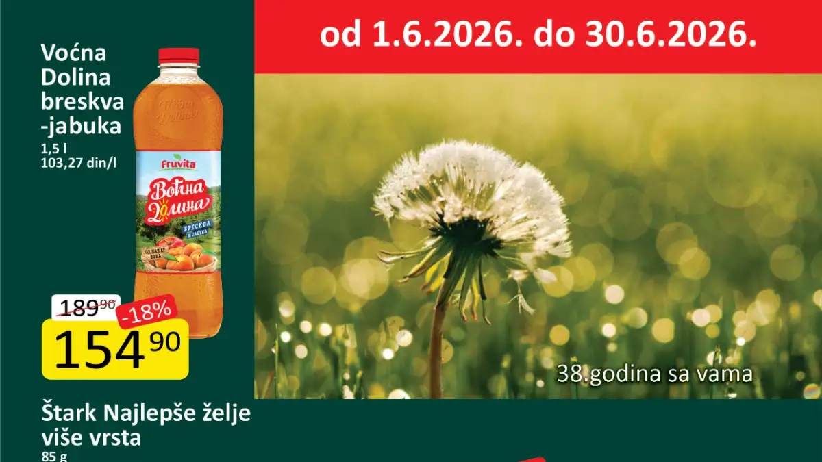Žinasa akcija jun 2026 prehrana, piće i svakodnevni proizvodi na sniženju do 23 odsto