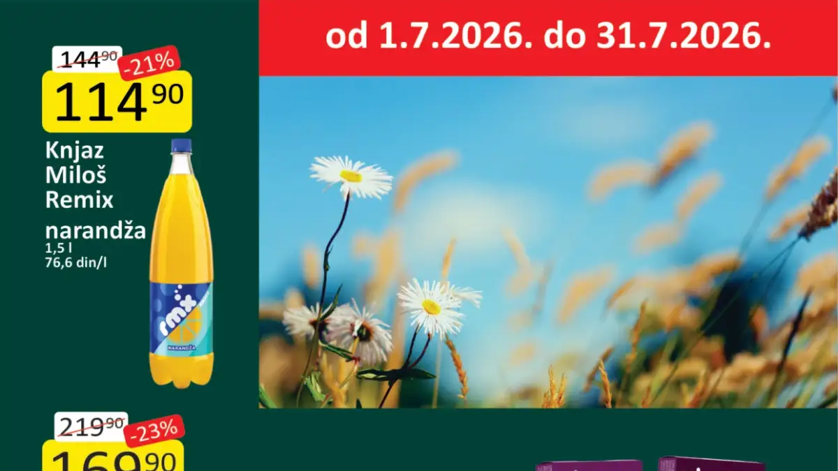 Žinasa katalog za jul 2026 sa popustima do 32 odsto na prehranu, piće i svakodnevne proizvode