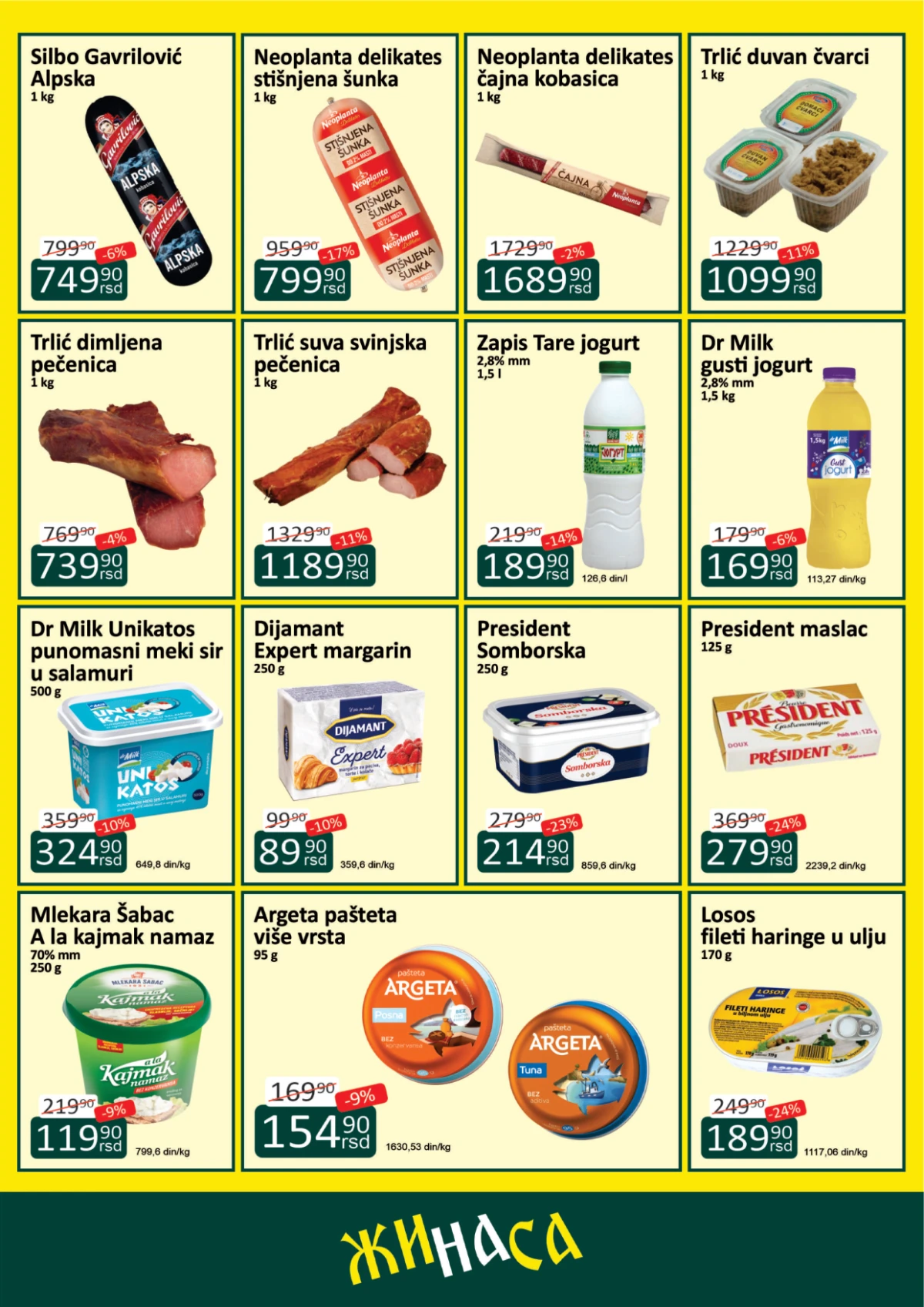 Žinasa katalog strana 2 - delikatesi, mlečni proizvodi, namazi i akcijske cene