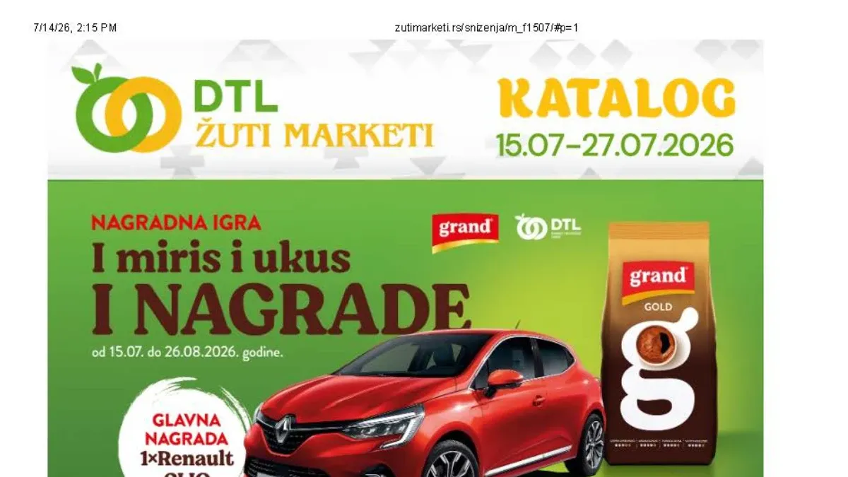 DTL Žuti Marketi katalog od 15.07. do 27.07.2026