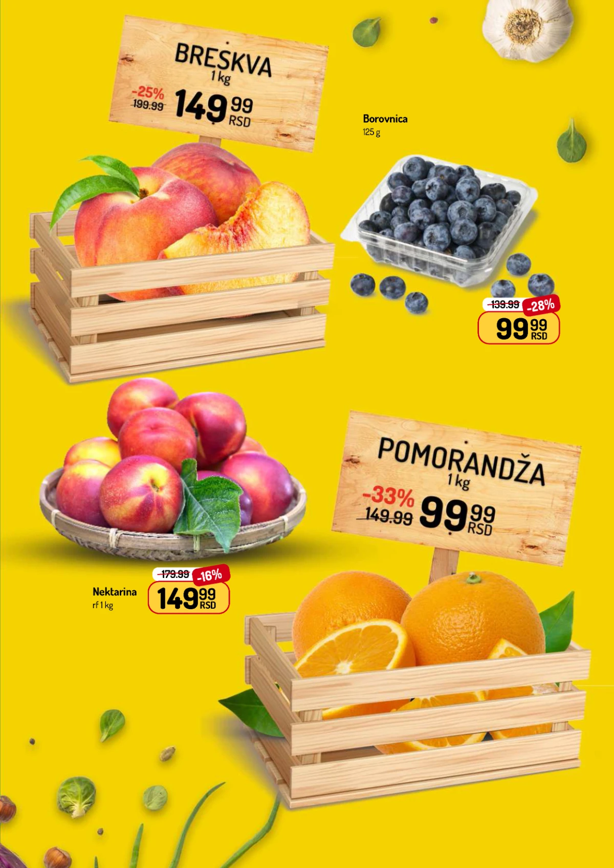 Aman akcija na breskve, nektarine, borovnice i pomorandže